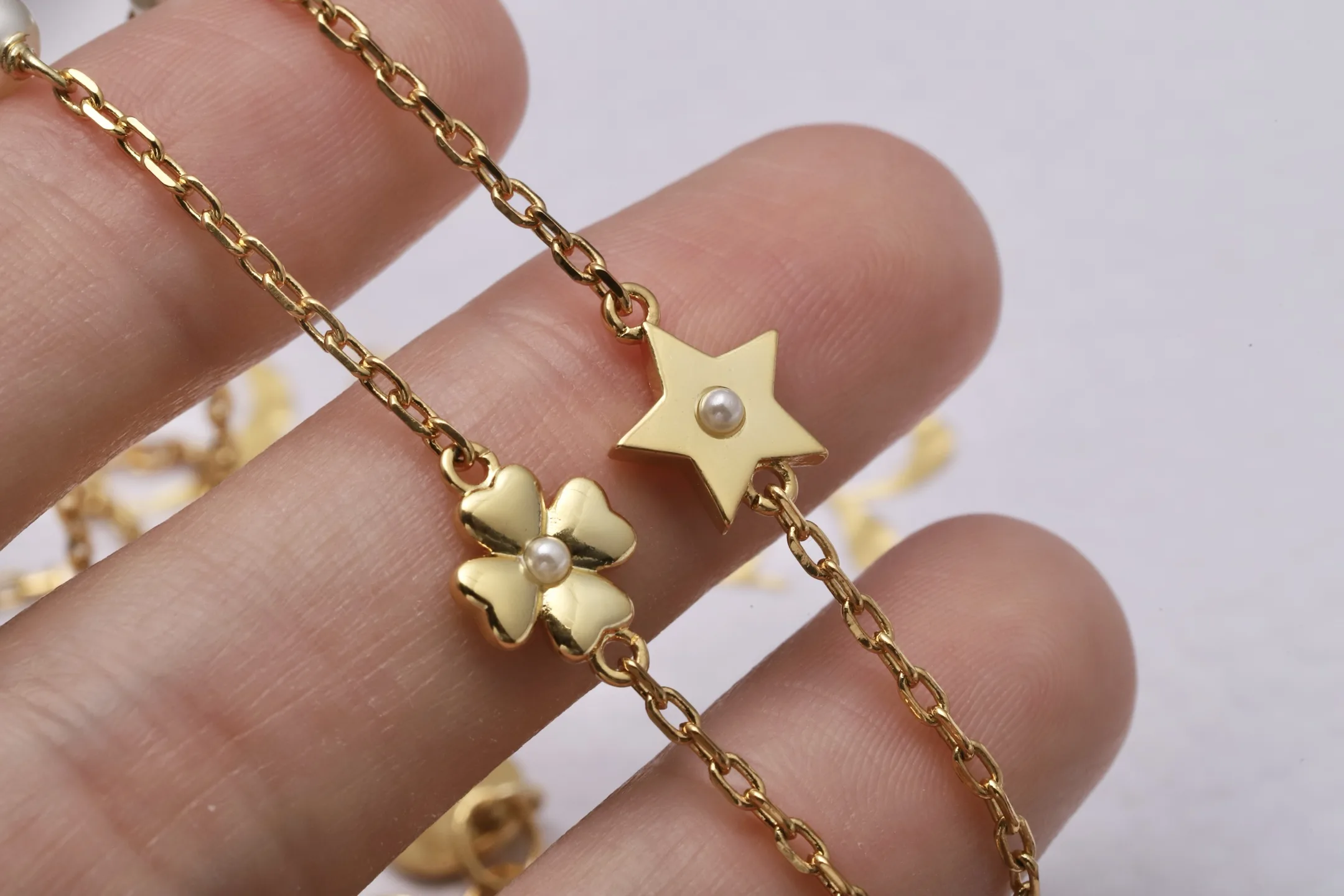 Dior Heart and Star Charm Pearl Necklace D14517269 — view 5