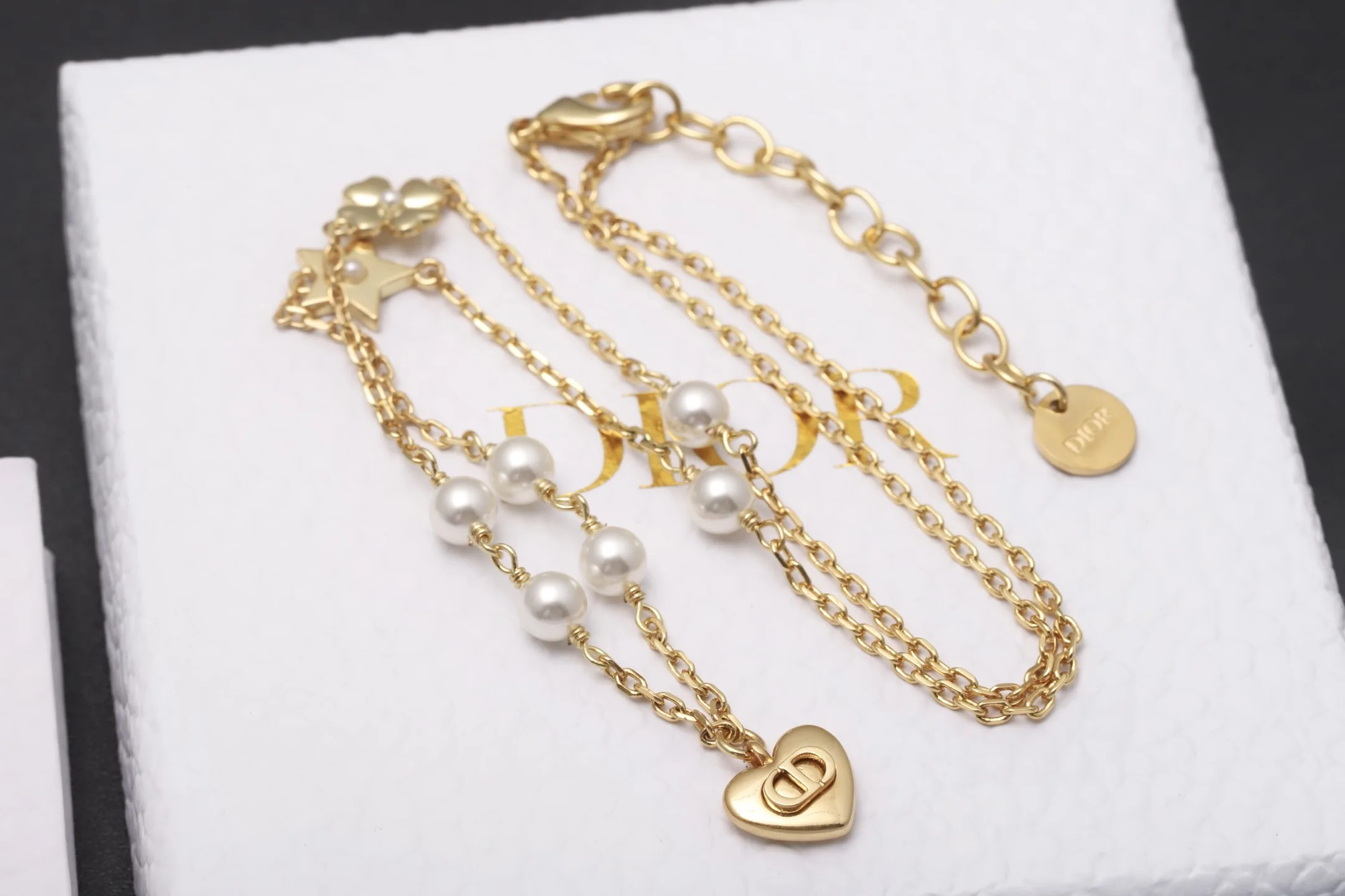 Dior Heart and Star Charm Pearl Necklace D14517269 — view 7