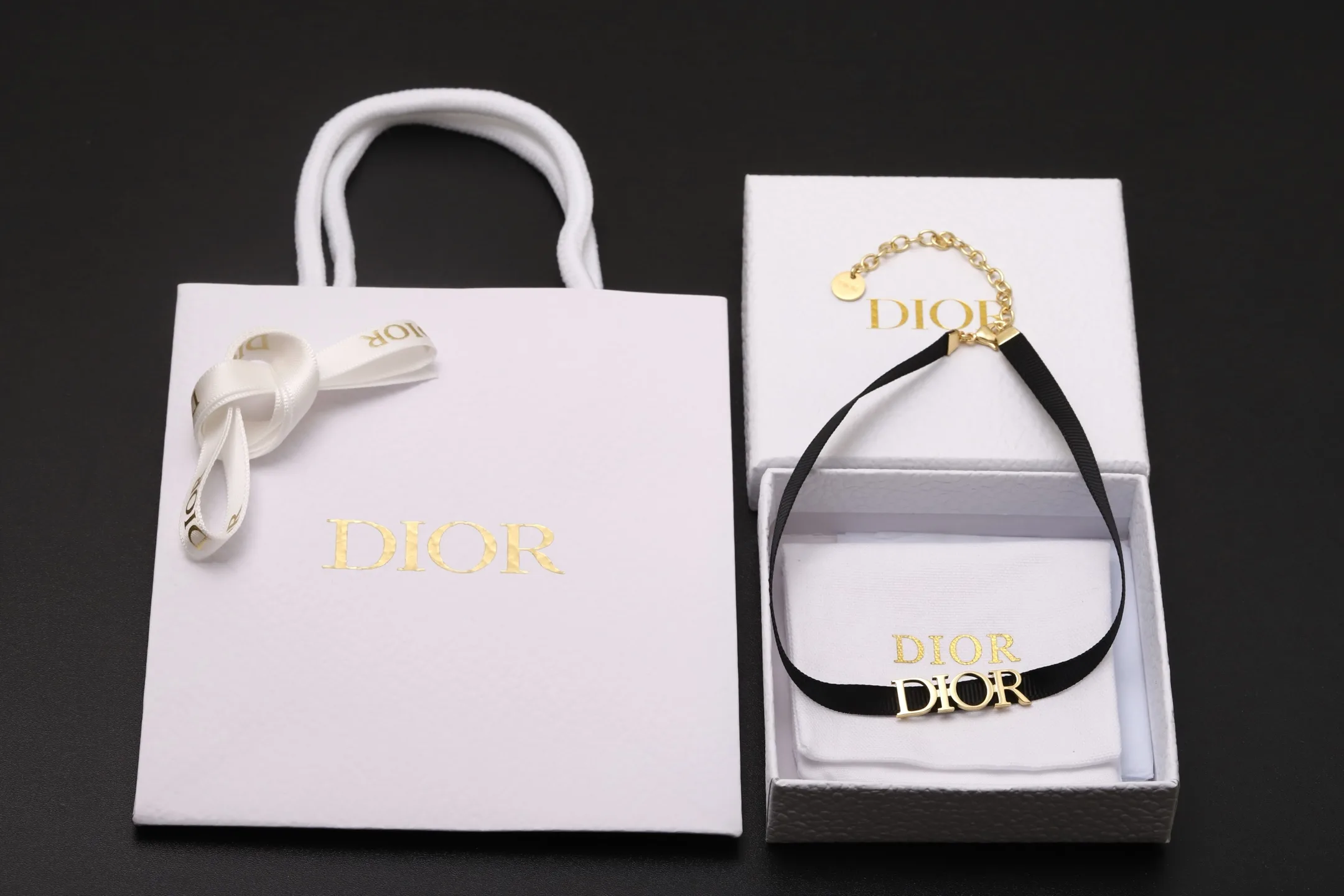 Logo Grosgrain Ribbon Choker Necklace D13017377 — view 2