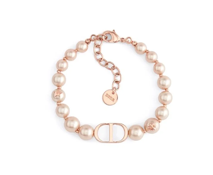 CD Logo Faux Pearl Bracelet (Gold-Plated Brass) D14517259