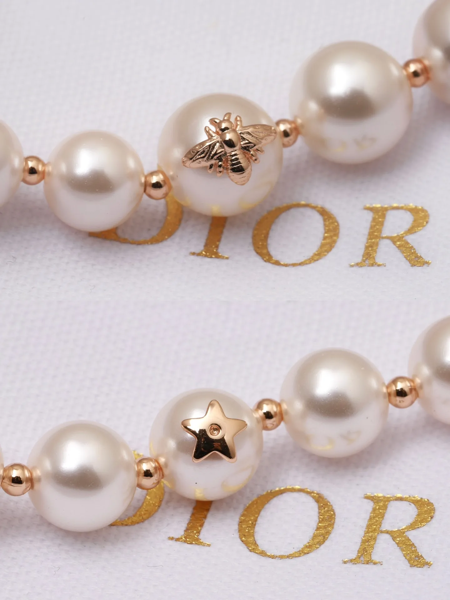 CD Logo Faux Pearl Bracelet (Gold-Plated Brass) D14517259 — view 8