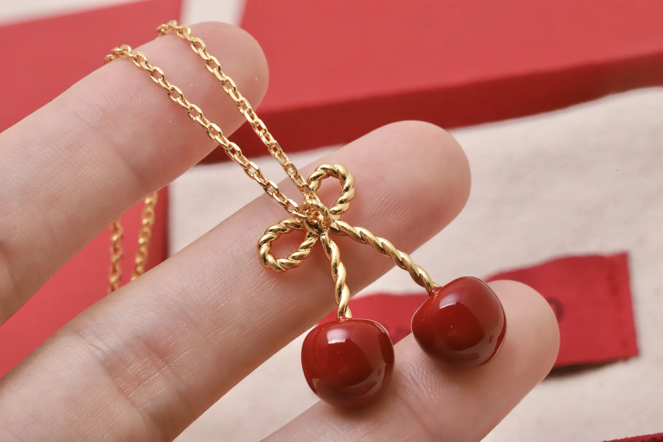 VLogo Cherryfic Enamel Pendant Necklace D13517493 — view 5