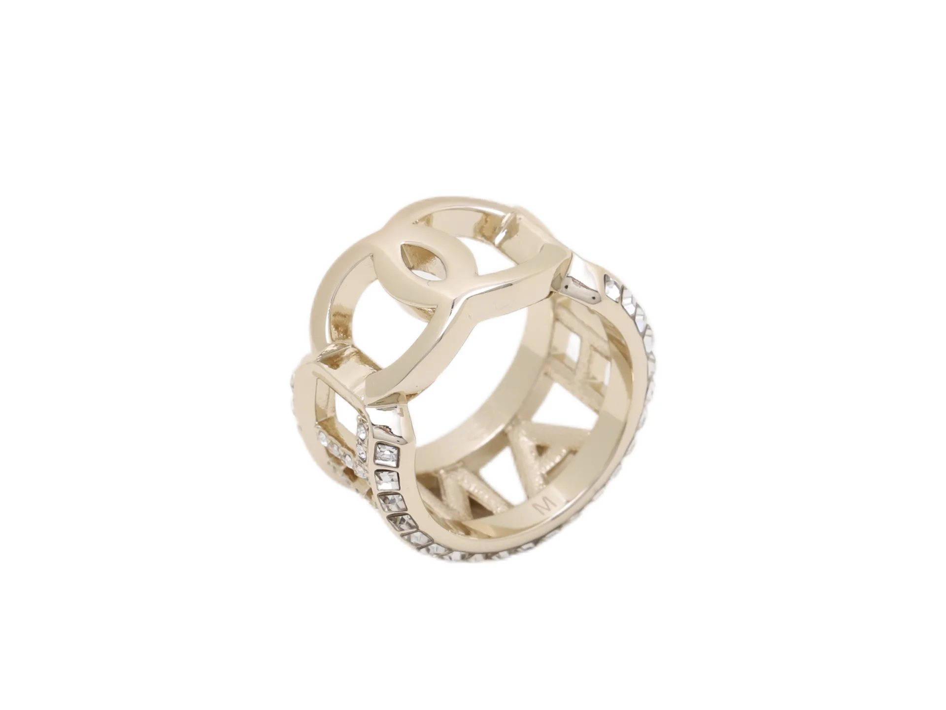 Crystal-Embellished Logo Band Ring D14017617 — view 3