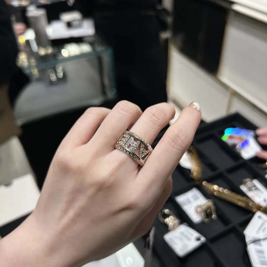 Crystal-Embellished Logo Band Ring D14017617 — view 8