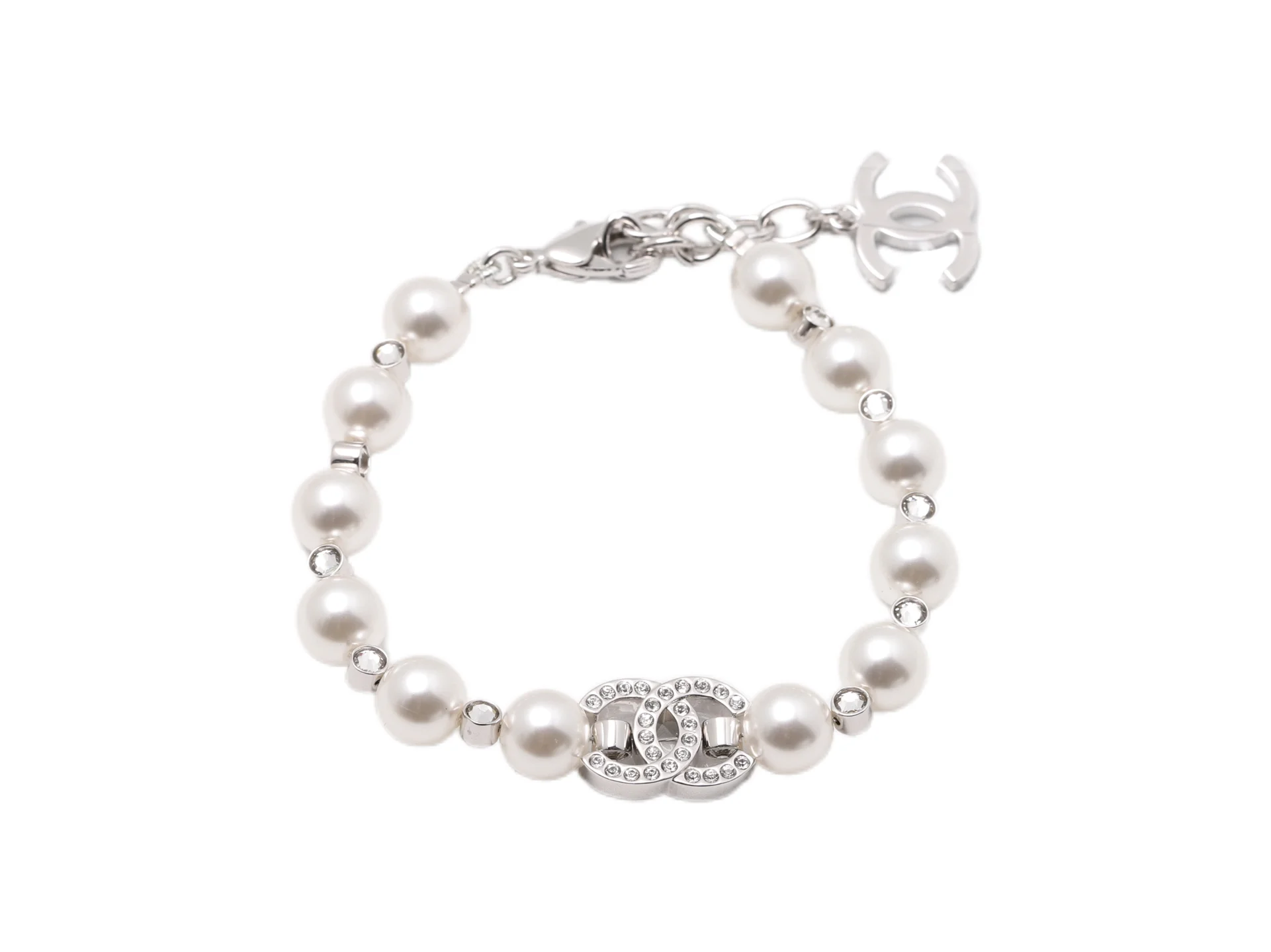 Double C Crystal and Pearl Bracelet D15517087