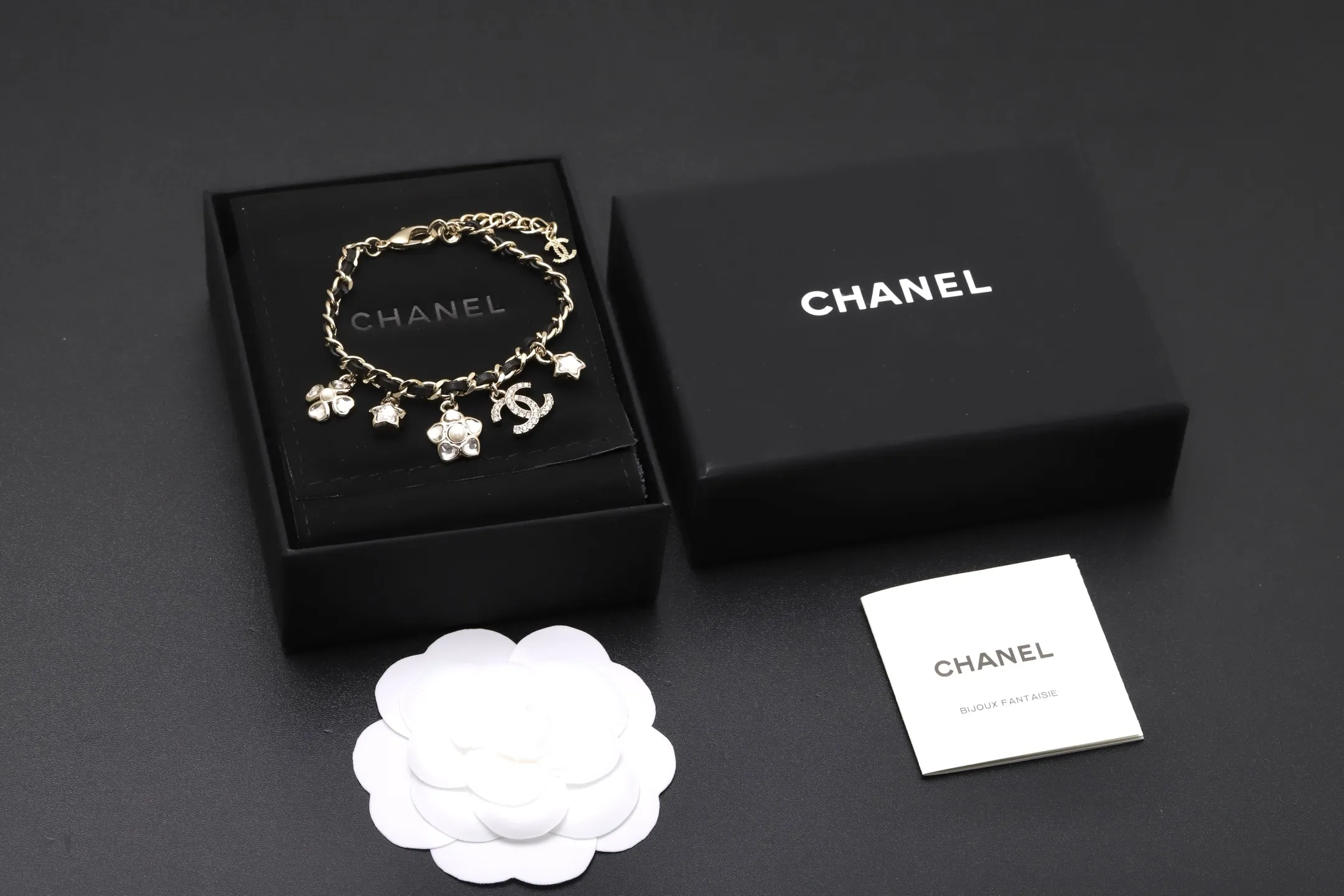 Multi-Charm Interwoven Leather Chain Bracelet D16017338 — view 2