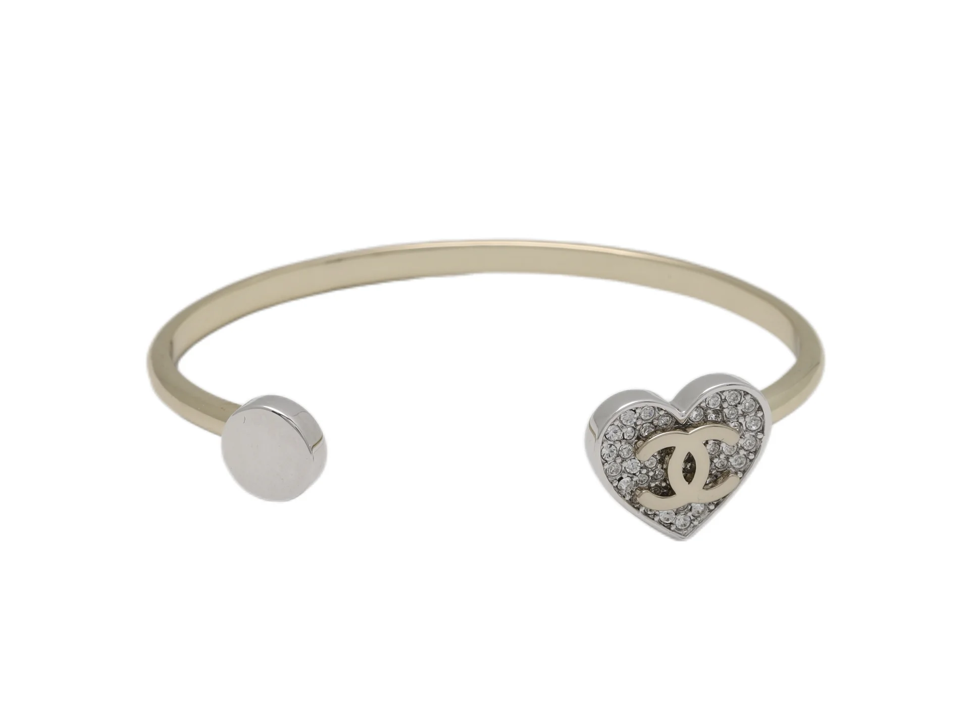 Crystal-Embellished Heart Open Bangle D18016761