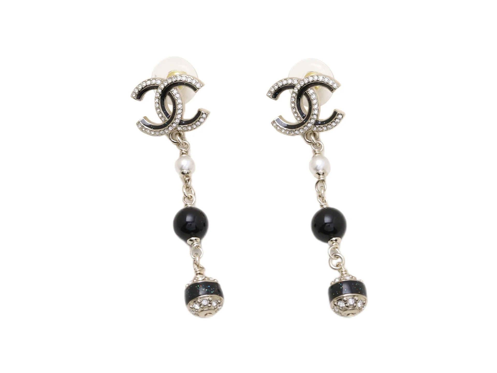 CC Logo Enamel and Resin Drop Earrings D16517330
