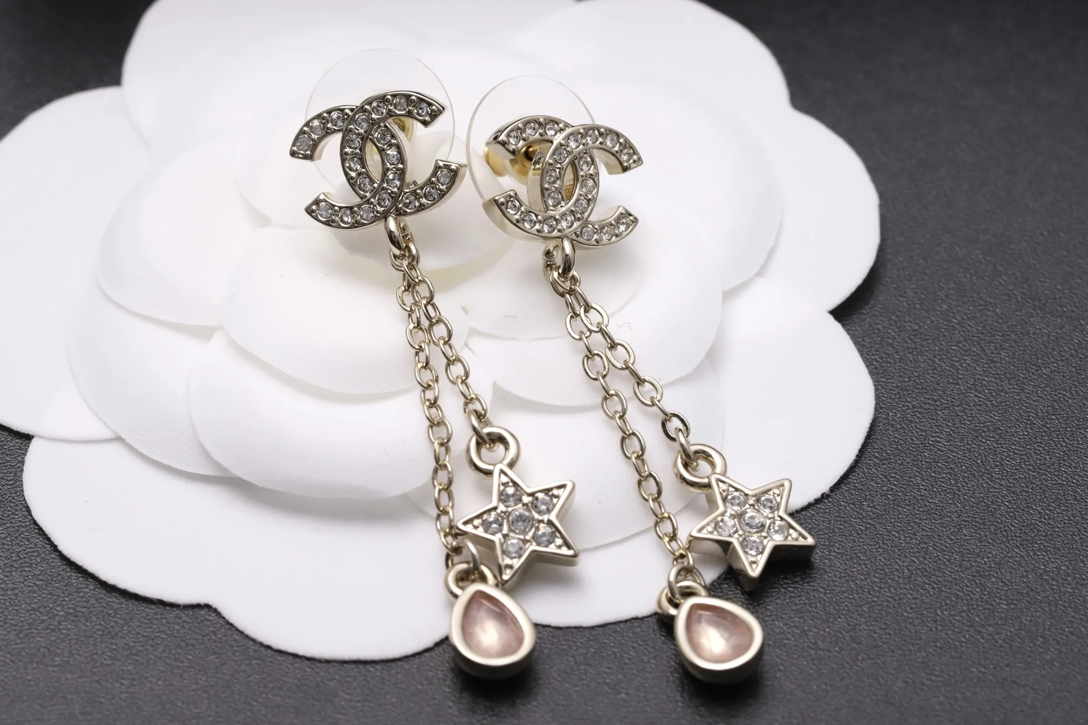 Crystal Double C Star Drop Earrings D14016620 — view 3