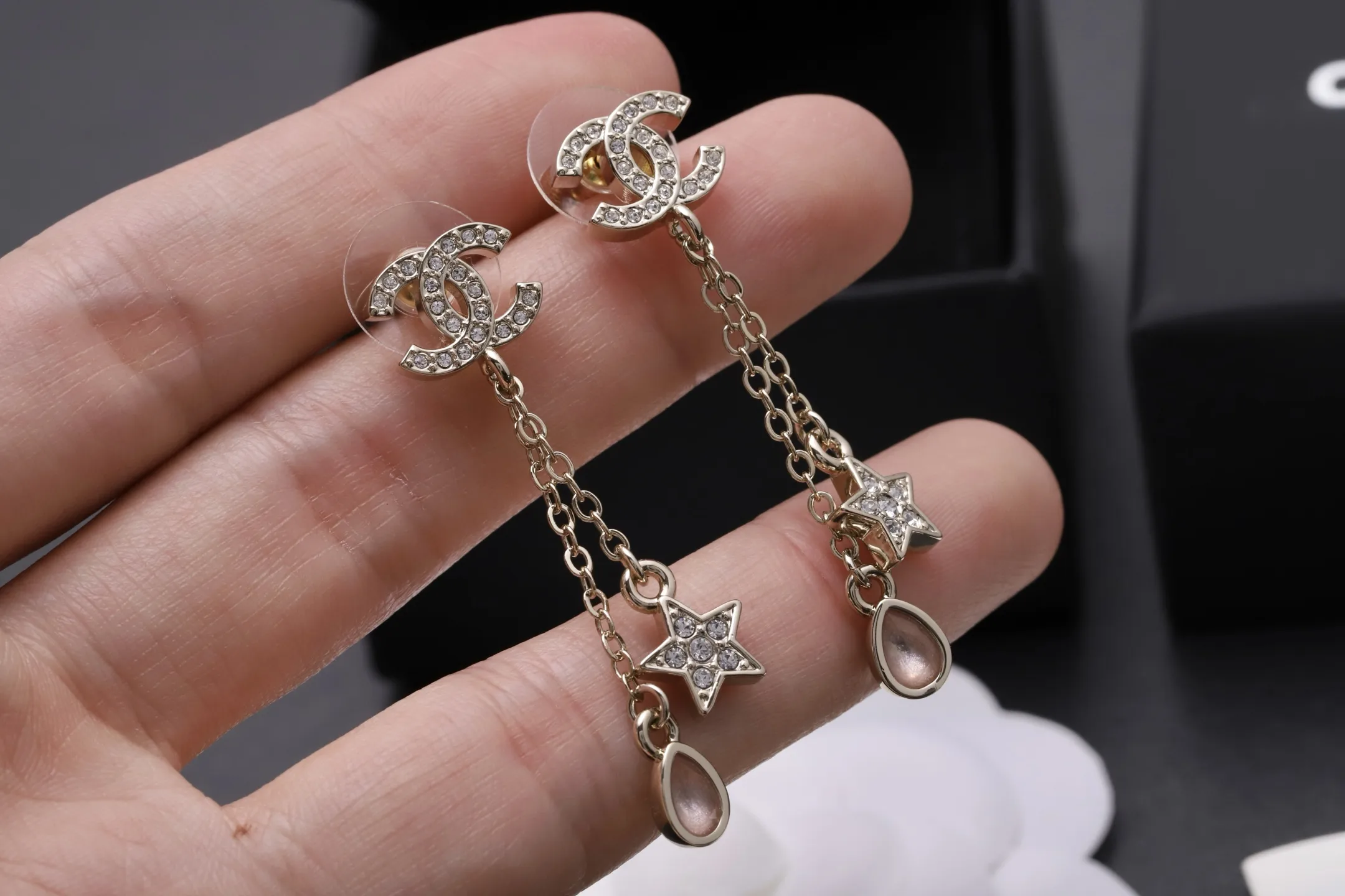 Crystal Double C Star Drop Earrings D14016620 — view 7