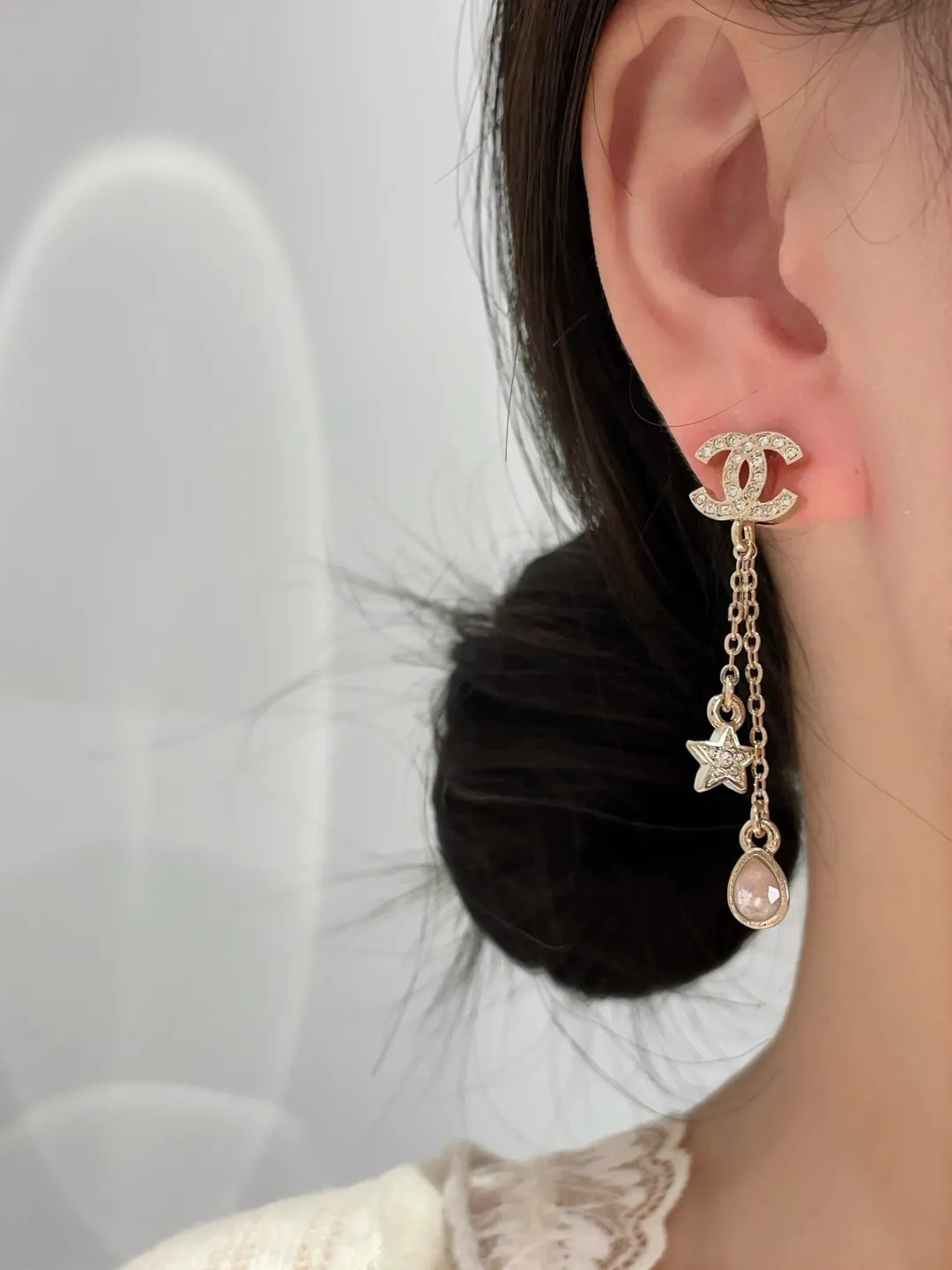 Crystal Double C Star Drop Earrings D14016620 — view 8