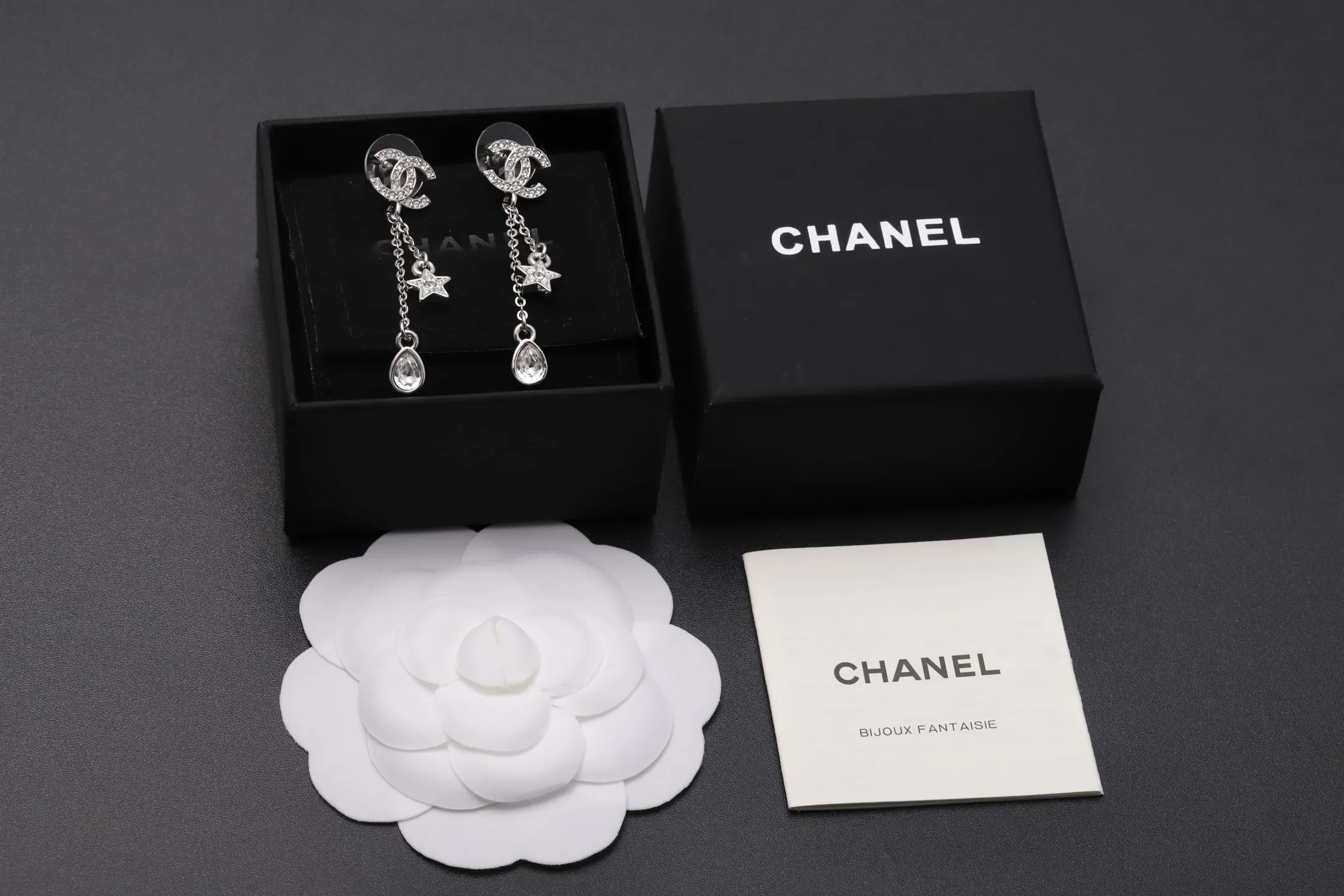 Crystal Double C Star Drop Earrings D14016619 — view 2