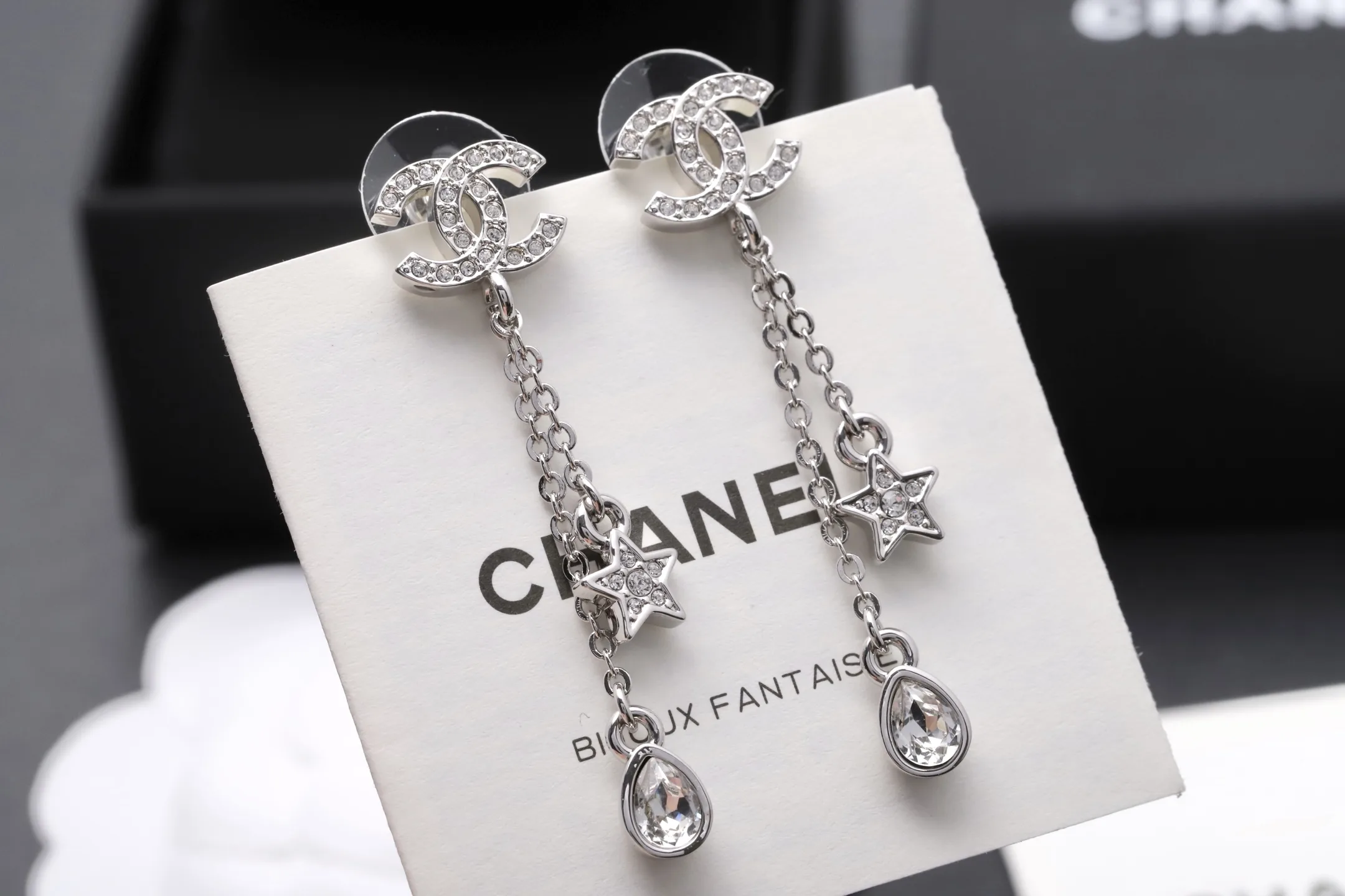Crystal Double C Star Drop Earrings D14016619 — view 4