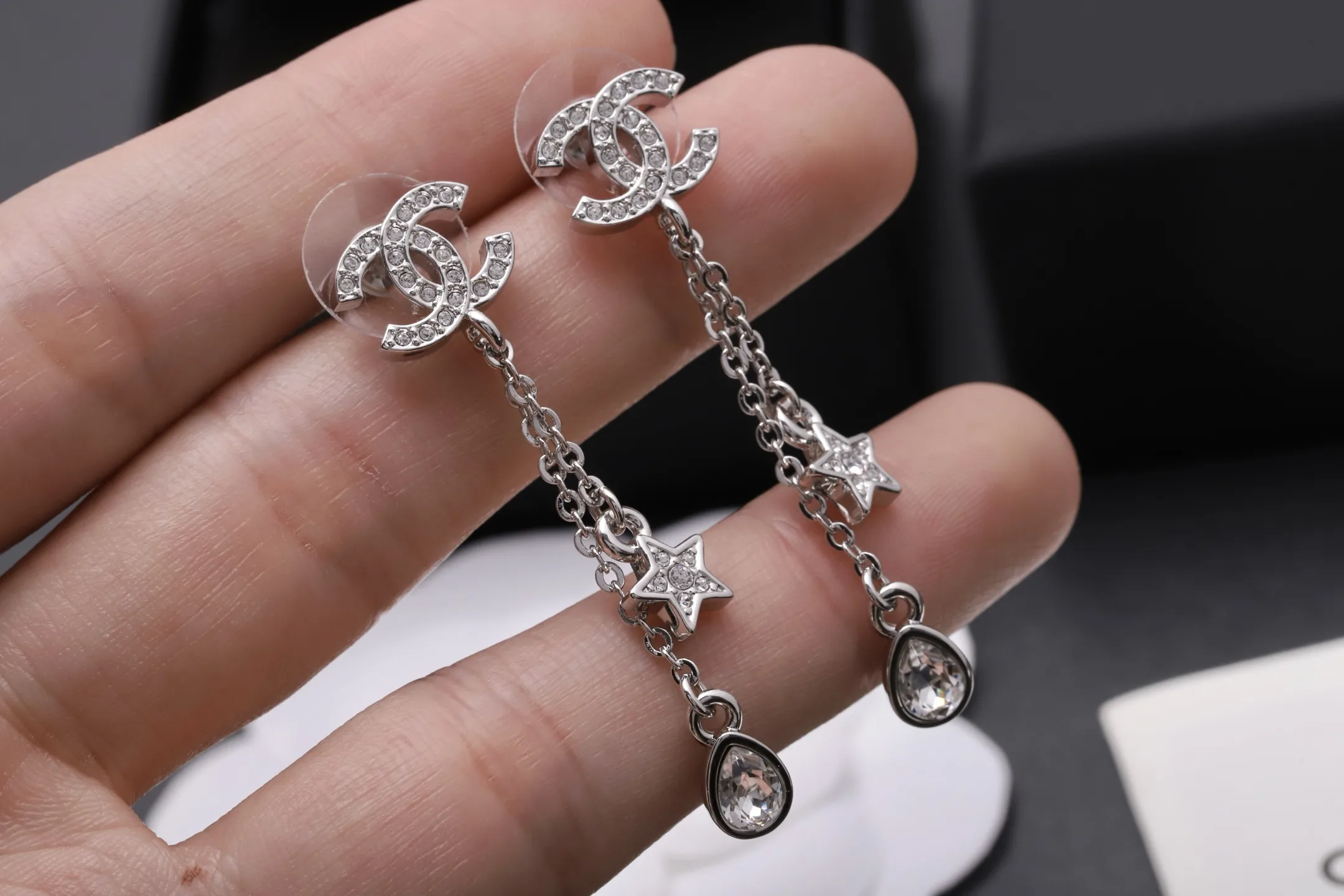 Crystal Double C Star Drop Earrings D14016619 — view 7