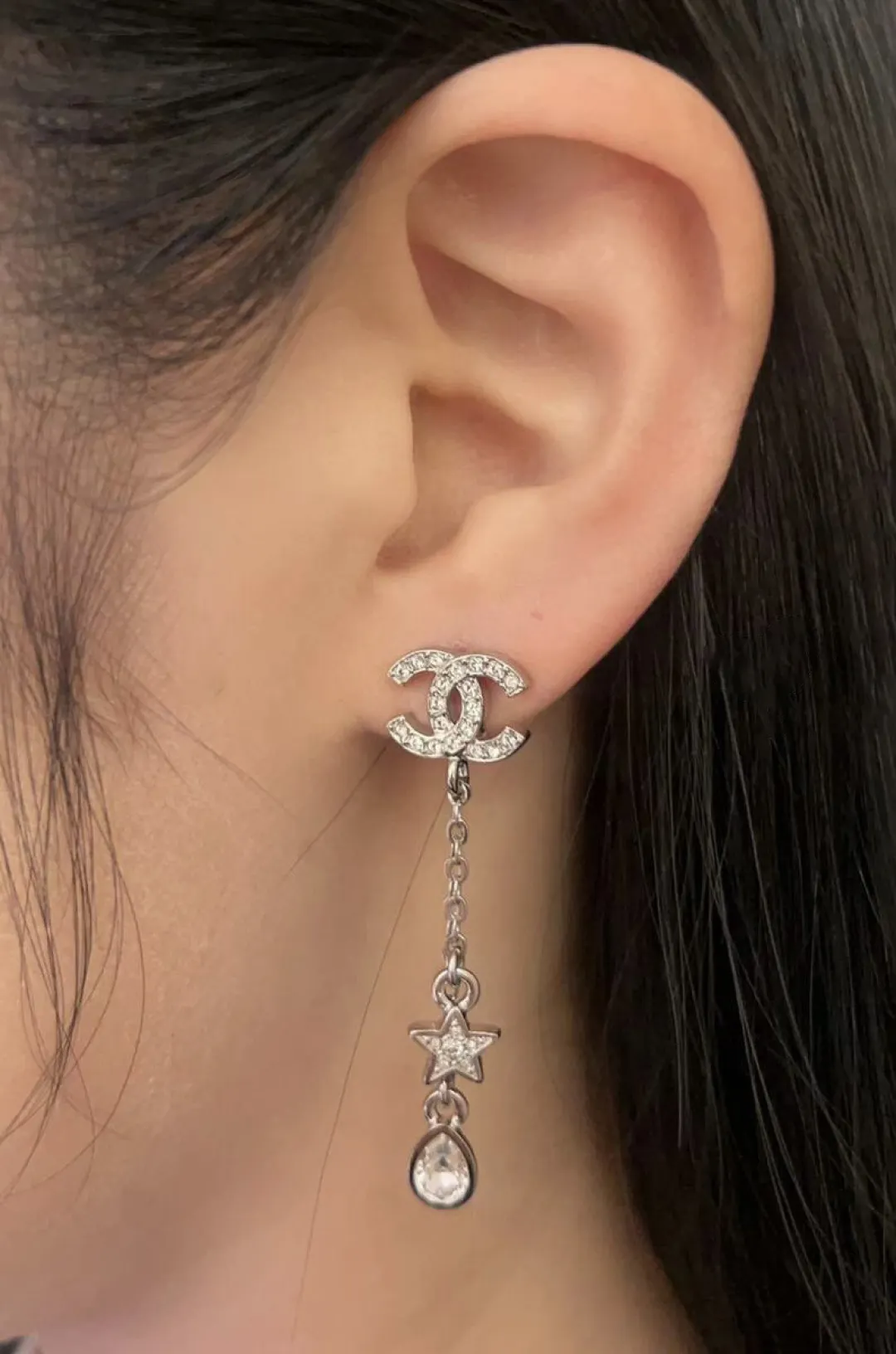 Crystal Double C Star Drop Earrings D14016619 — view 8
