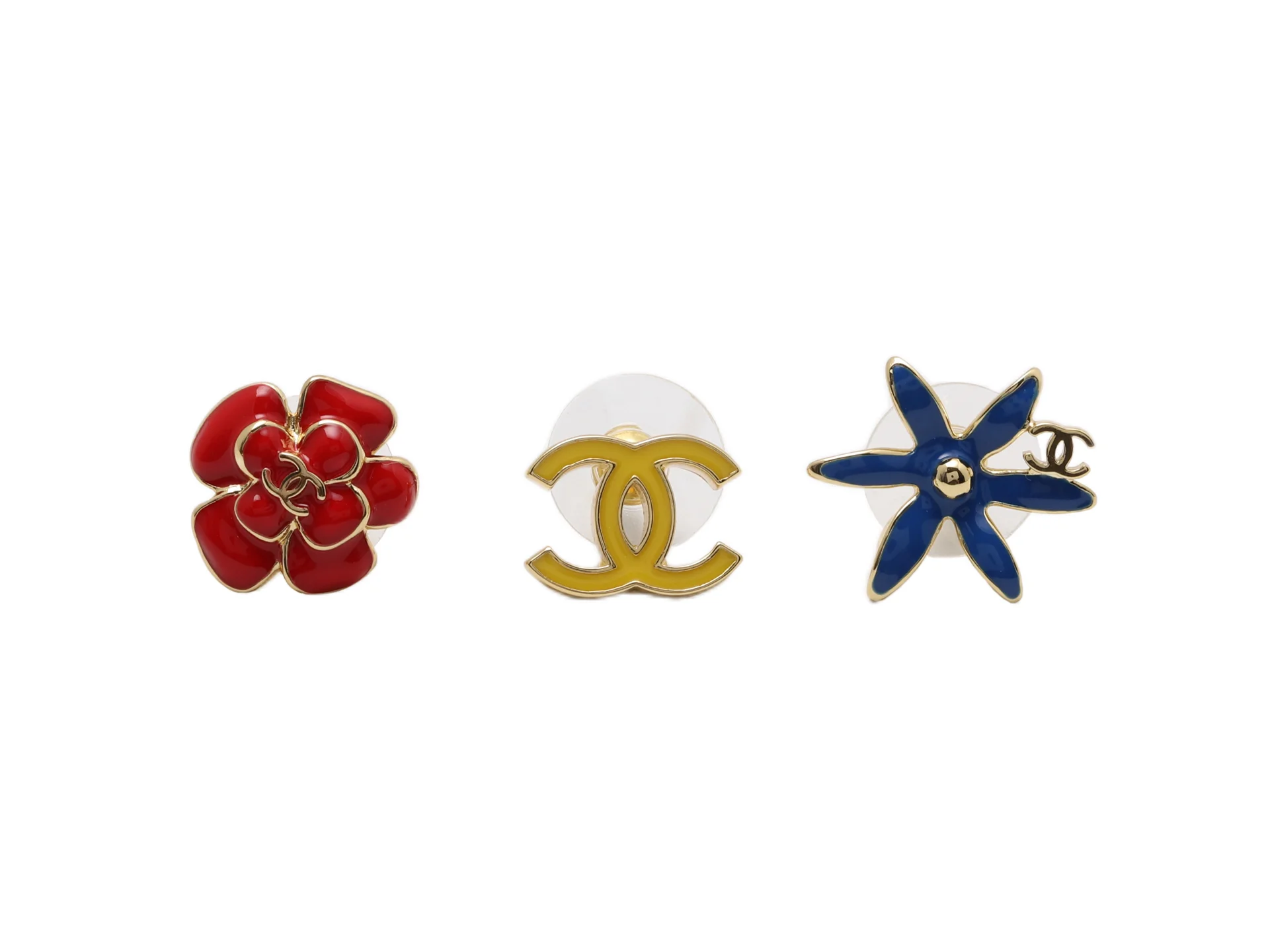 Camellia and Interlocking CC Stud Earring Set D14017037