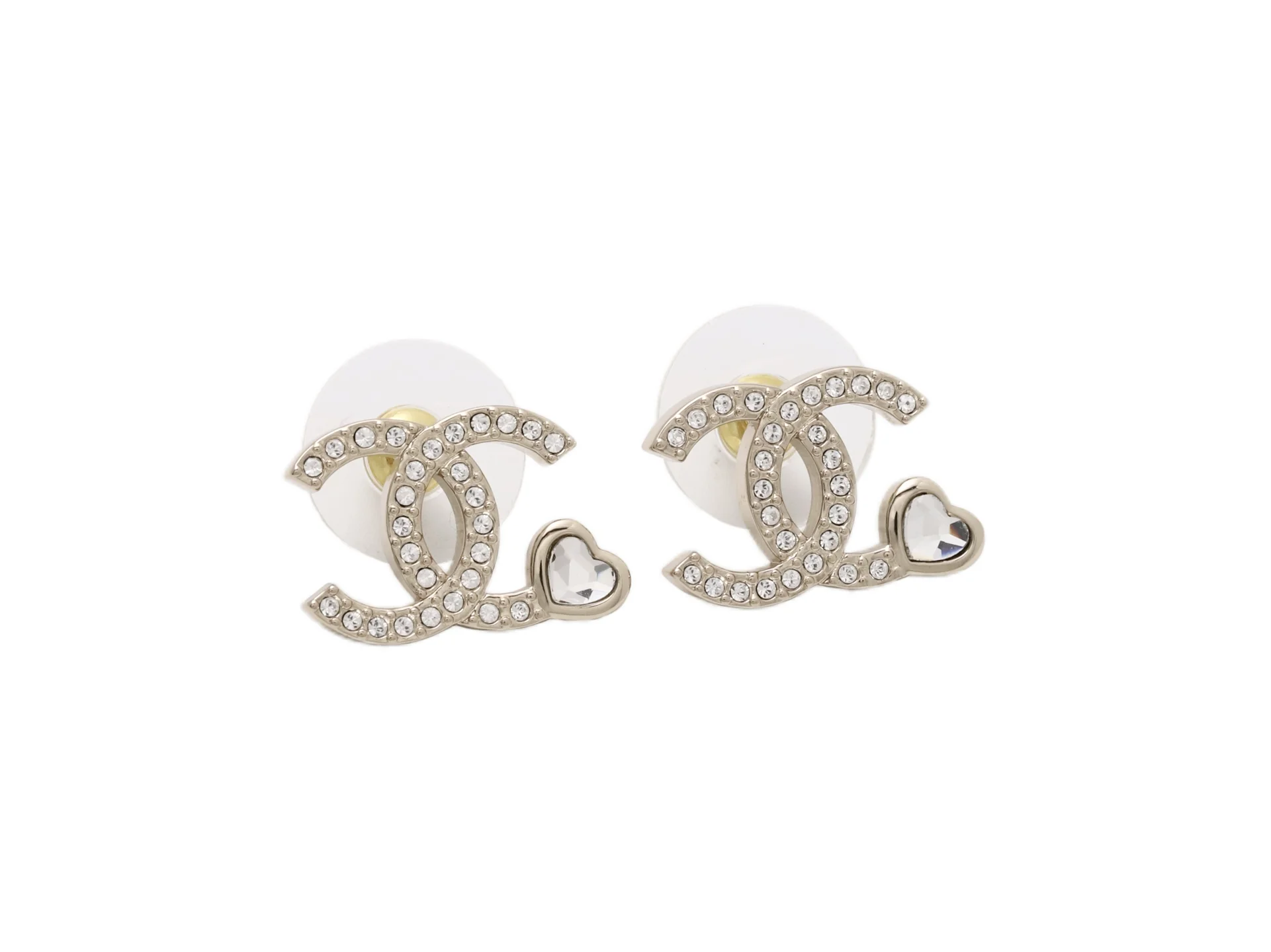 Crystal Double C Heart Stud Earrings D14016618