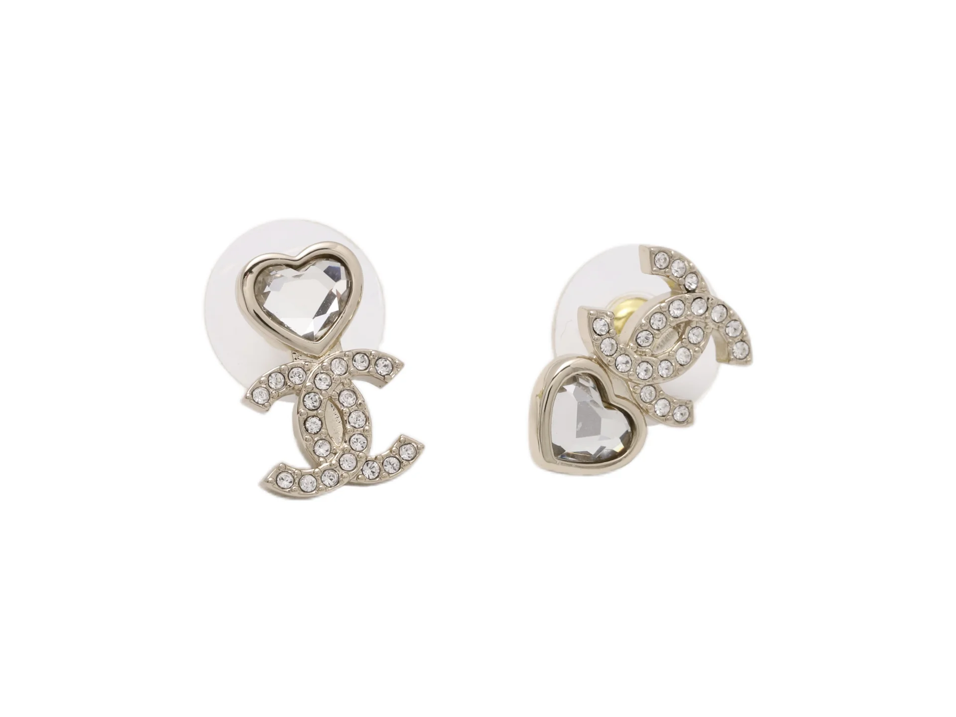 Crystal Heart Double C Stud Earrings D13517242