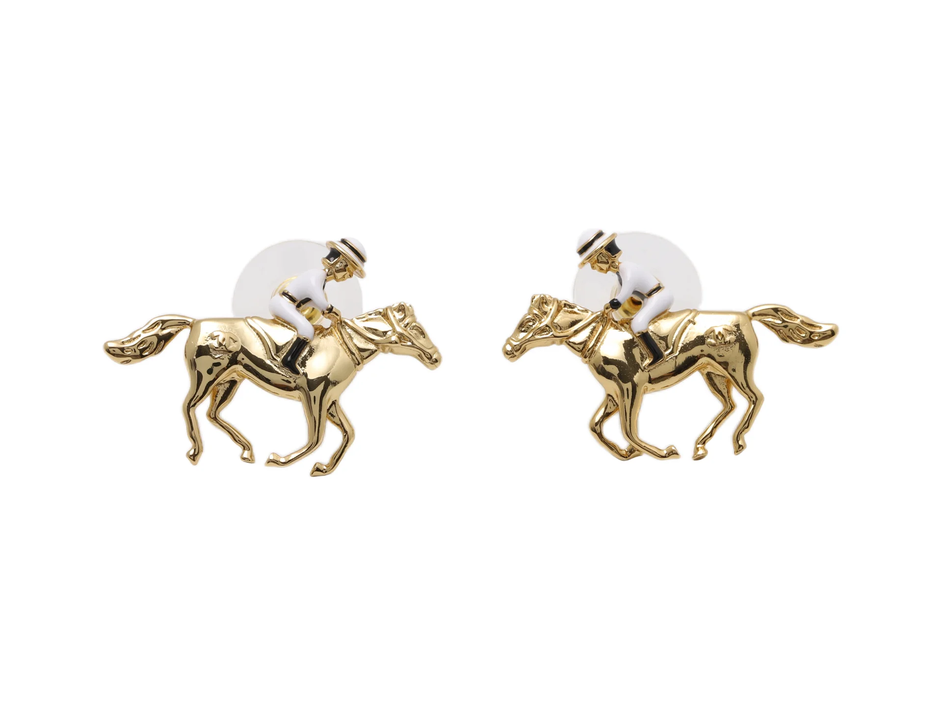 Equestrian Knight Double C Stud Earrings D14017035