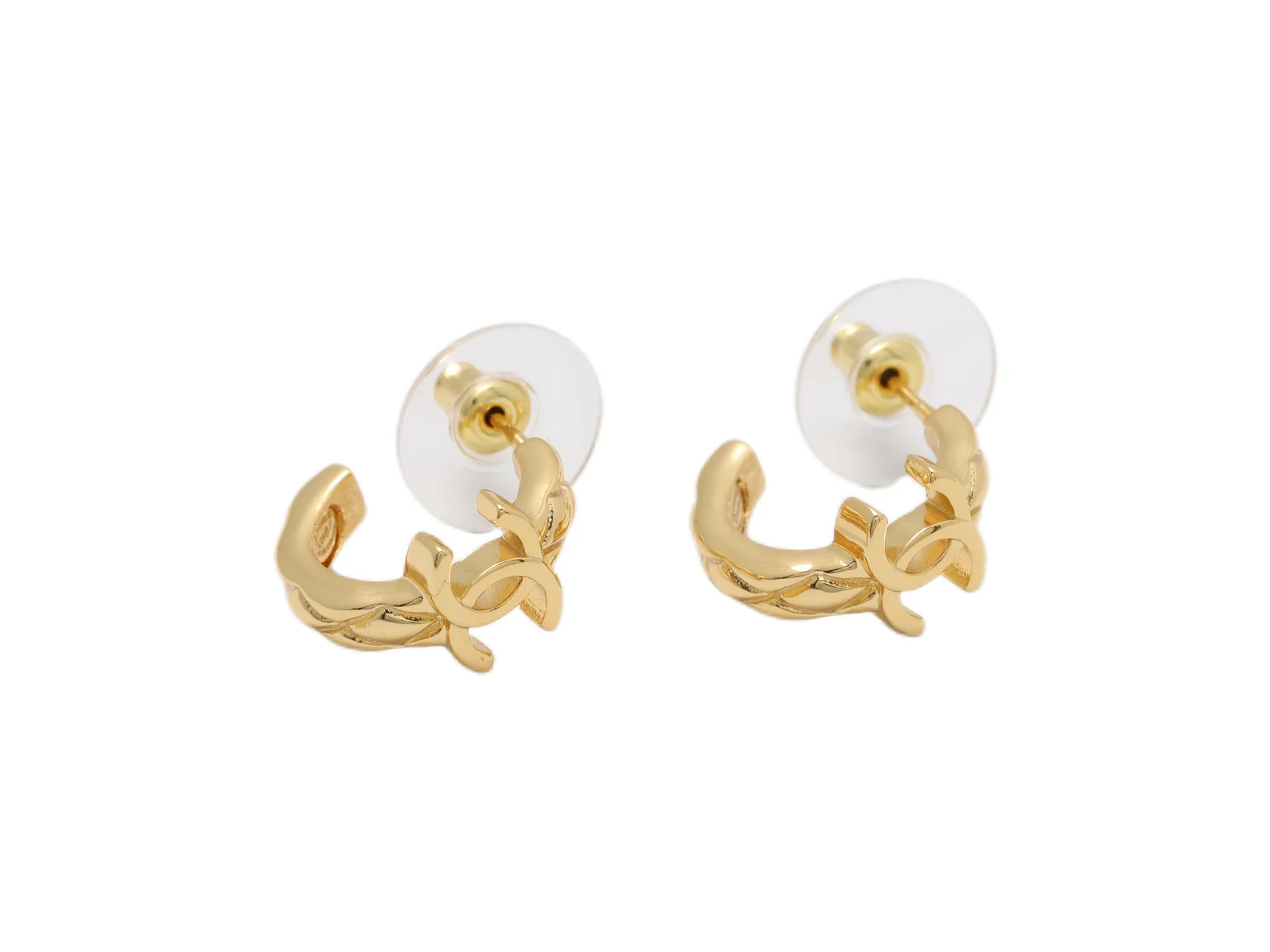 Quilted CC Logo Half-Hoop Earrings D13517096