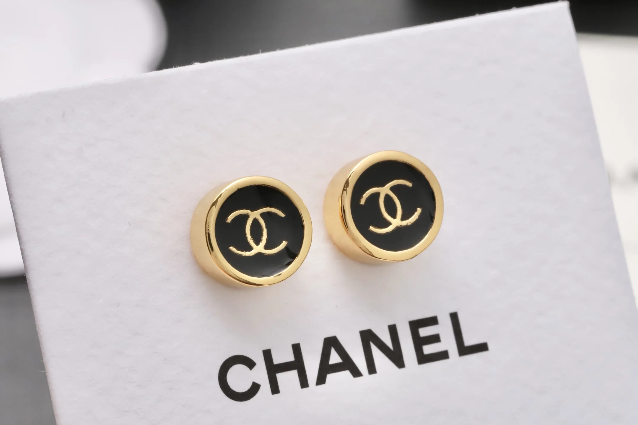 Enamel CC Logo Stud Earrings D13517244 — view 4