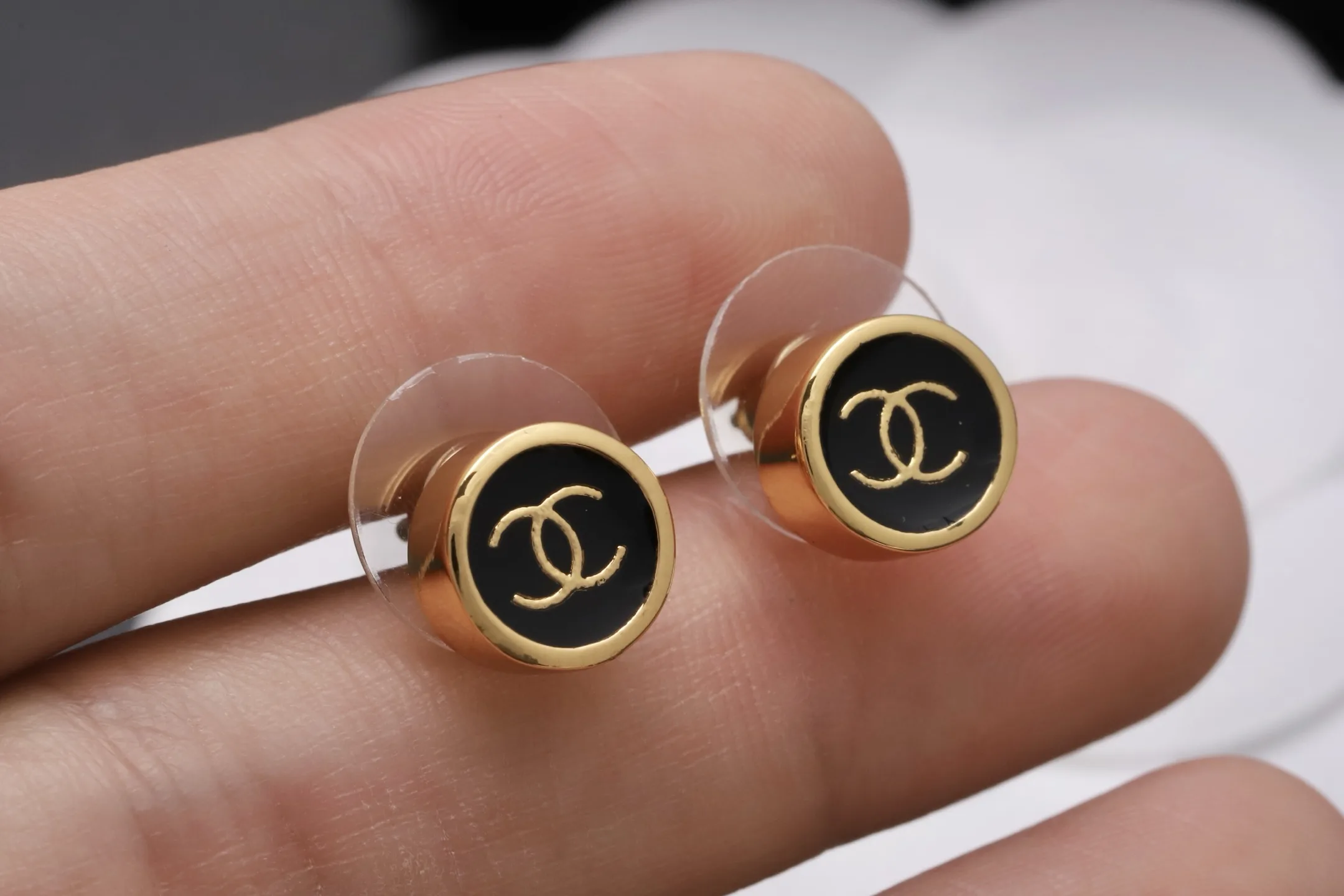 Enamel CC Logo Stud Earrings D13517244 — view 5