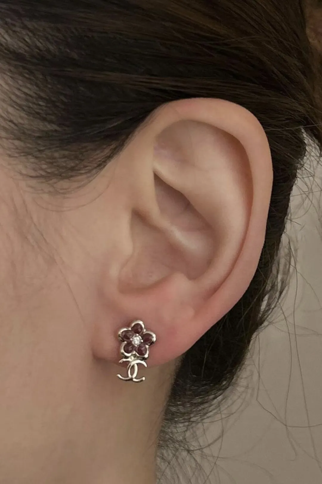 Flower CC Logo Stud Earrings D14017092 — view 8