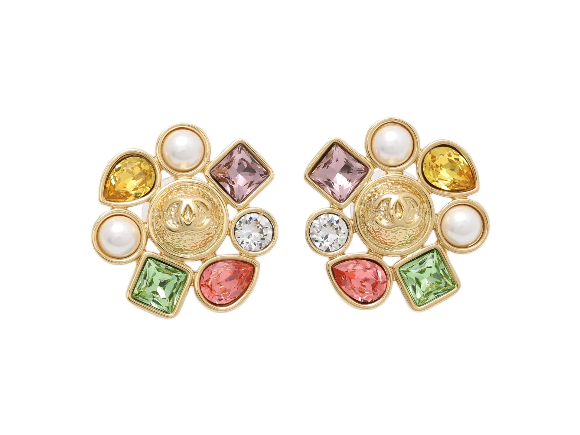 Vintage CC Multi-Crystal Stud Earrings D16517032