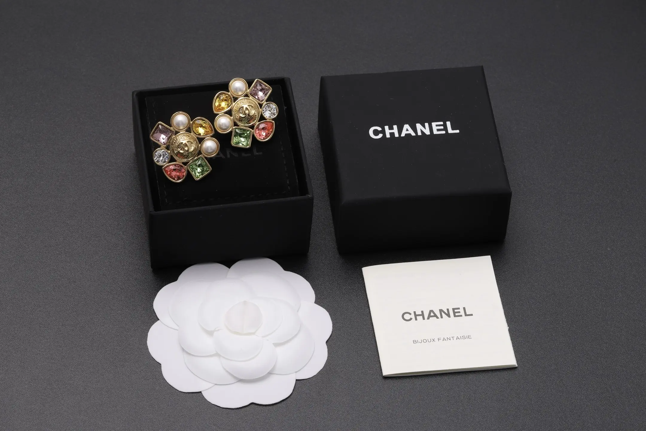 Vintage CC Multi-Crystal Stud Earrings D16517032 — view 2