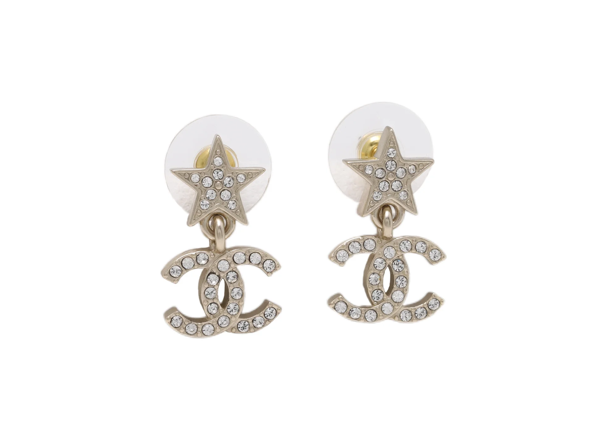 Star and Double C Crystal Drop Earrings D14017089