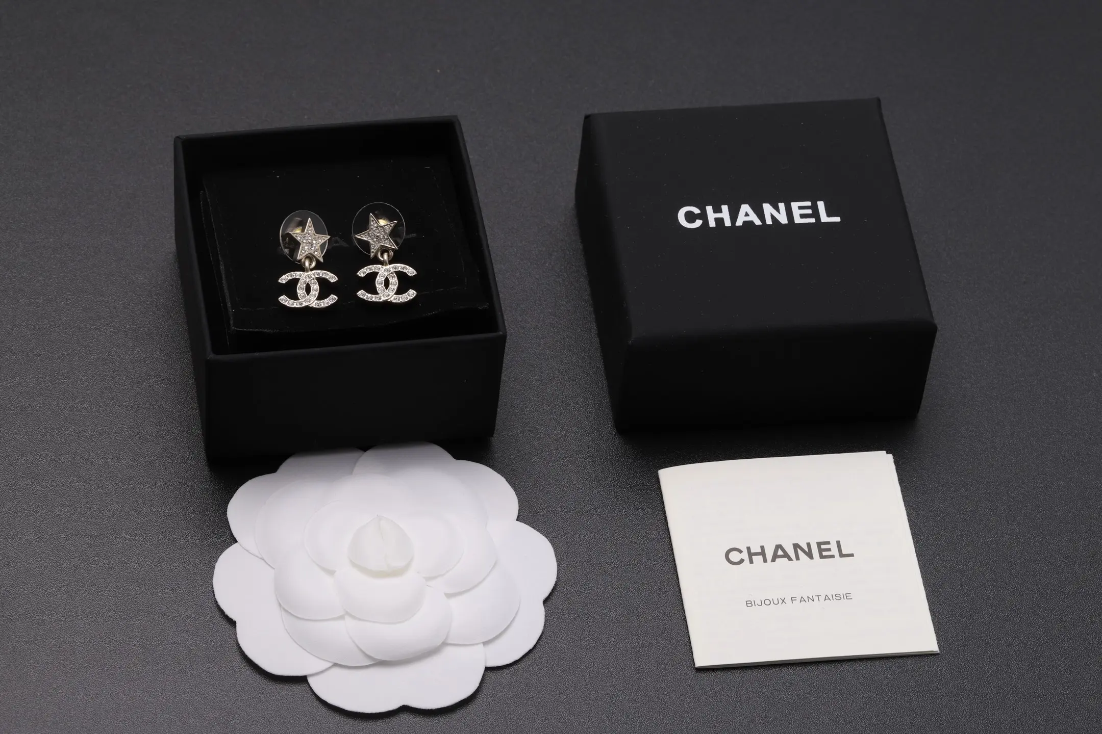 Star and Double C Crystal Drop Earrings D14017089 — view 2