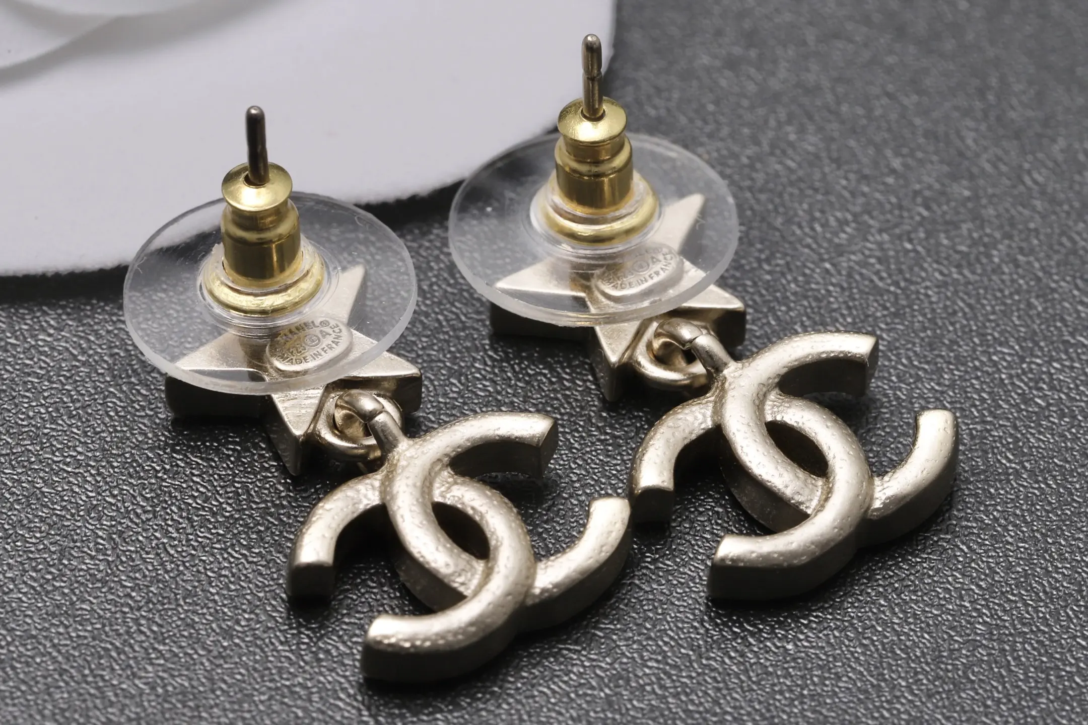 Star and Double C Crystal Drop Earrings D14017089 — view 6