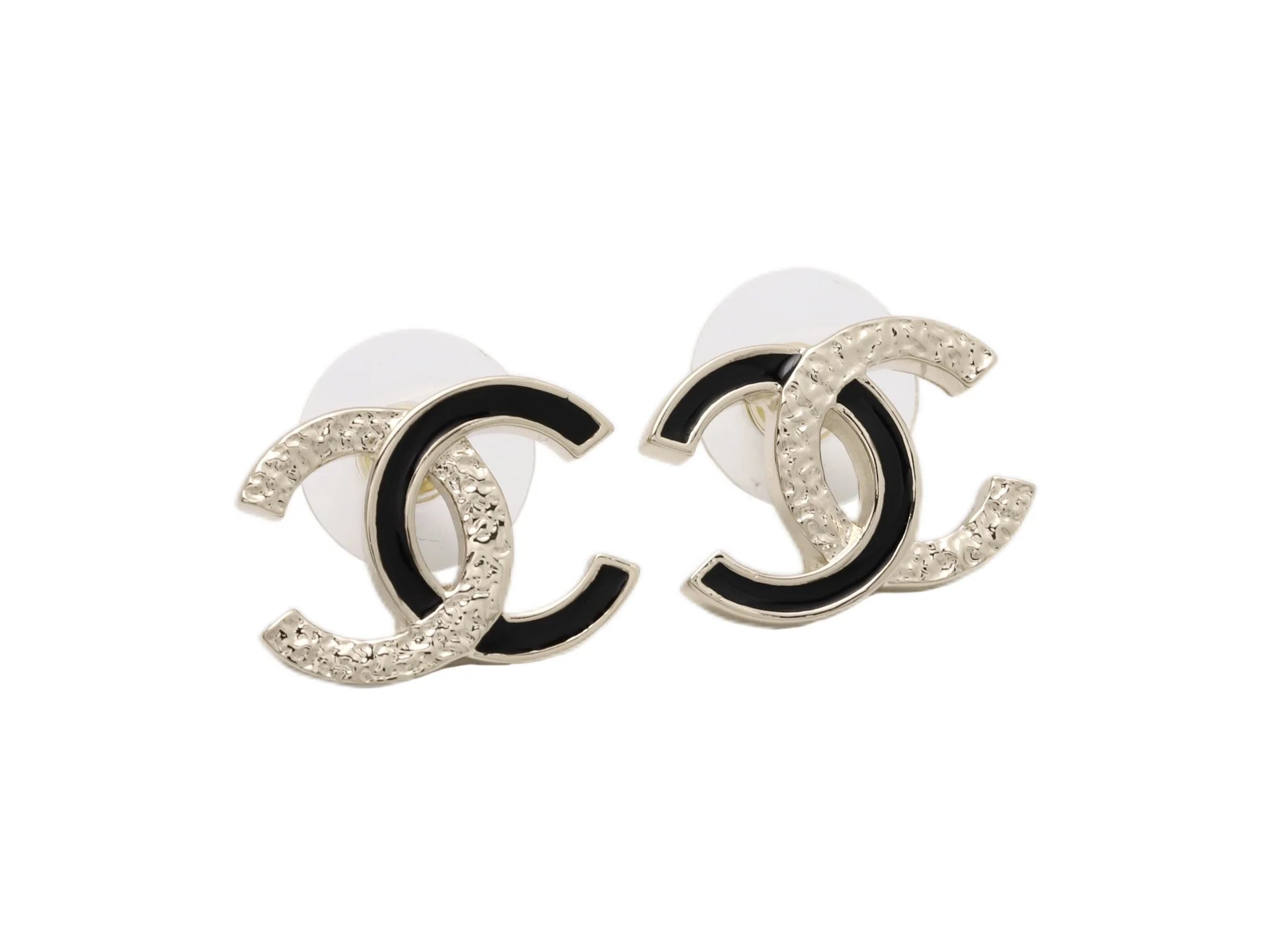 Enamel and Textured Metal CC Stud Earrings D13517181
