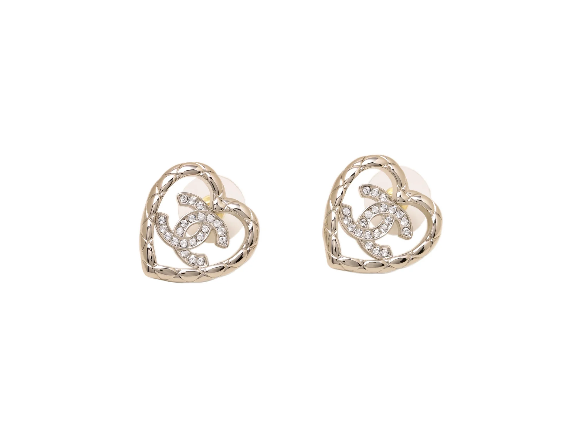 Crystal-Embellished Heart Stud Earrings D13517440