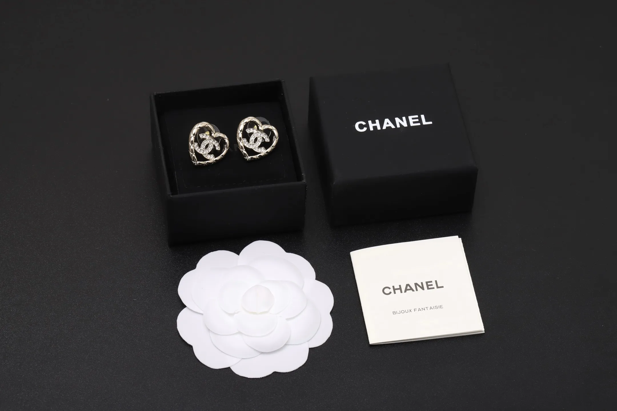 Crystal-Embellished Heart Stud Earrings D13517440 — view 2