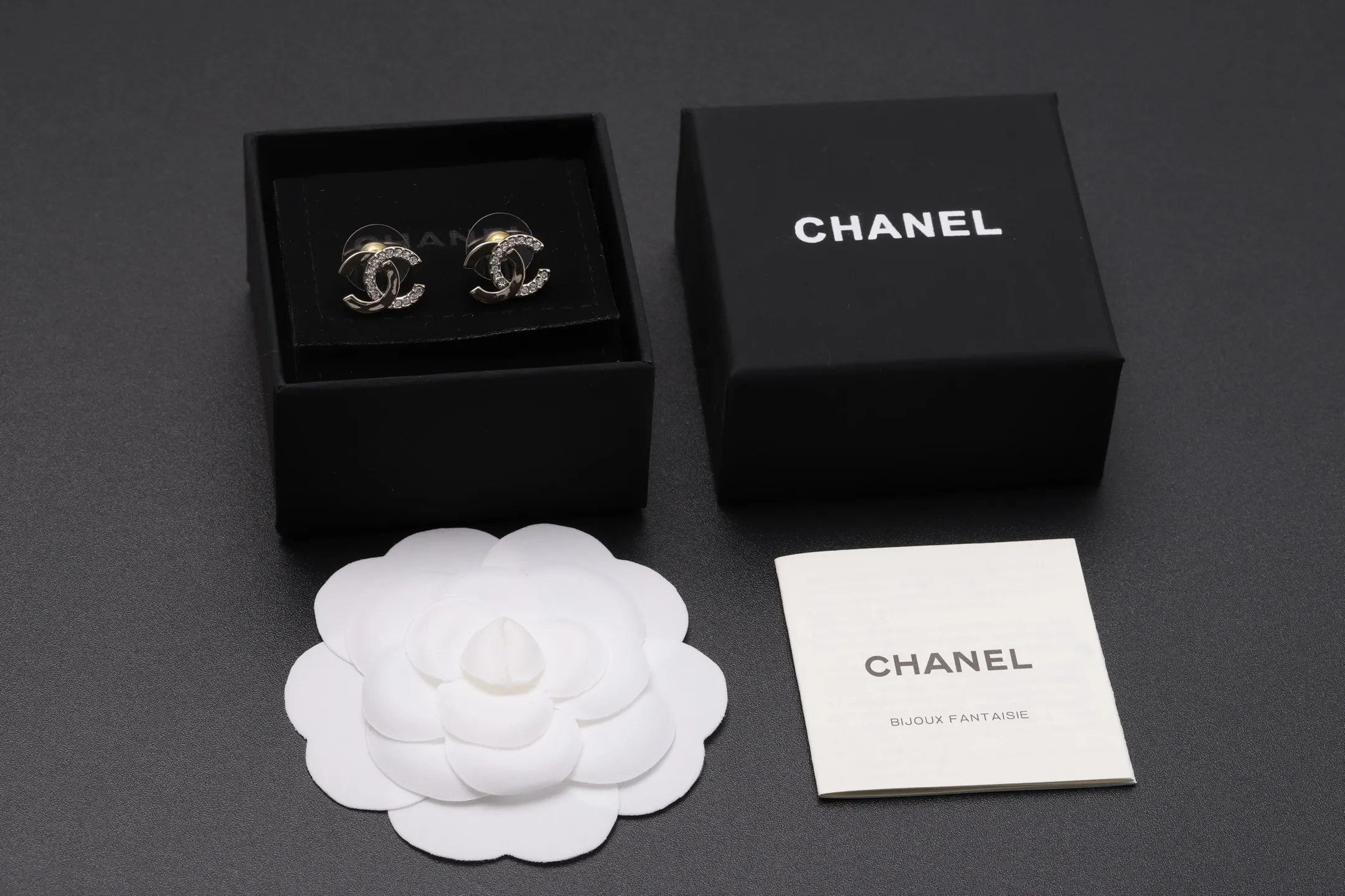 Crystal-Embellished Double C Stud Earrings D13517065 — view 2