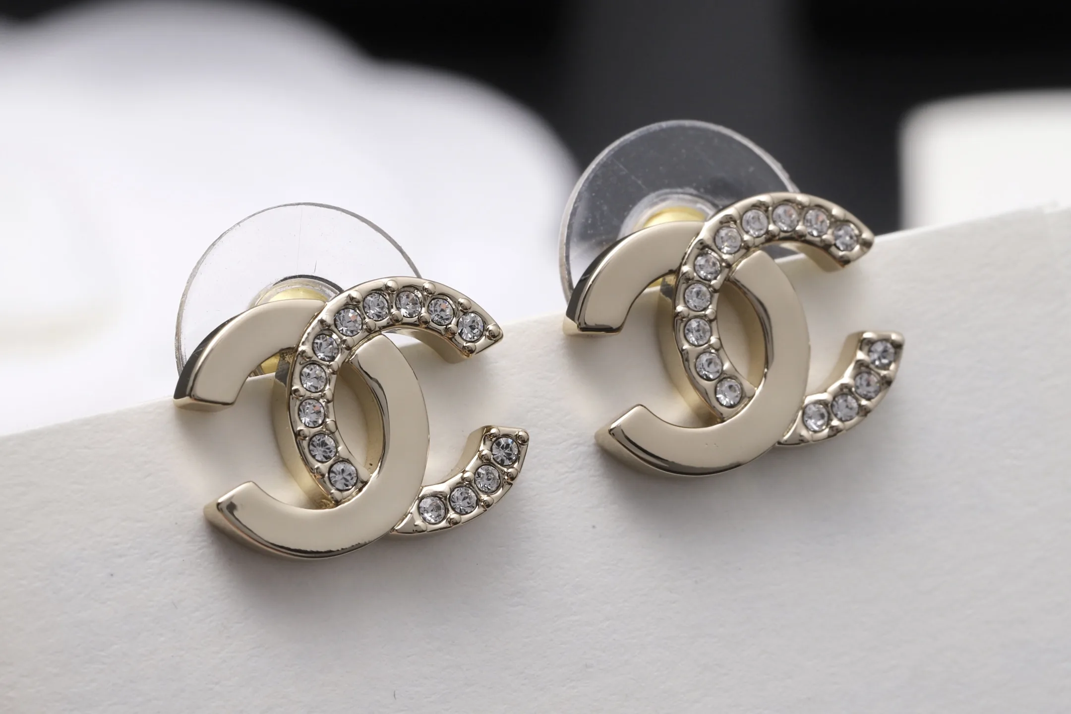 Crystal-Embellished Double C Stud Earrings D13517065 — view 4