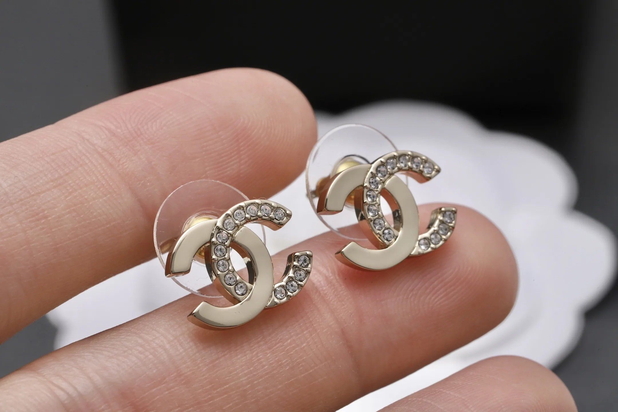 Crystal-Embellished Double C Stud Earrings D13517065 — view 6