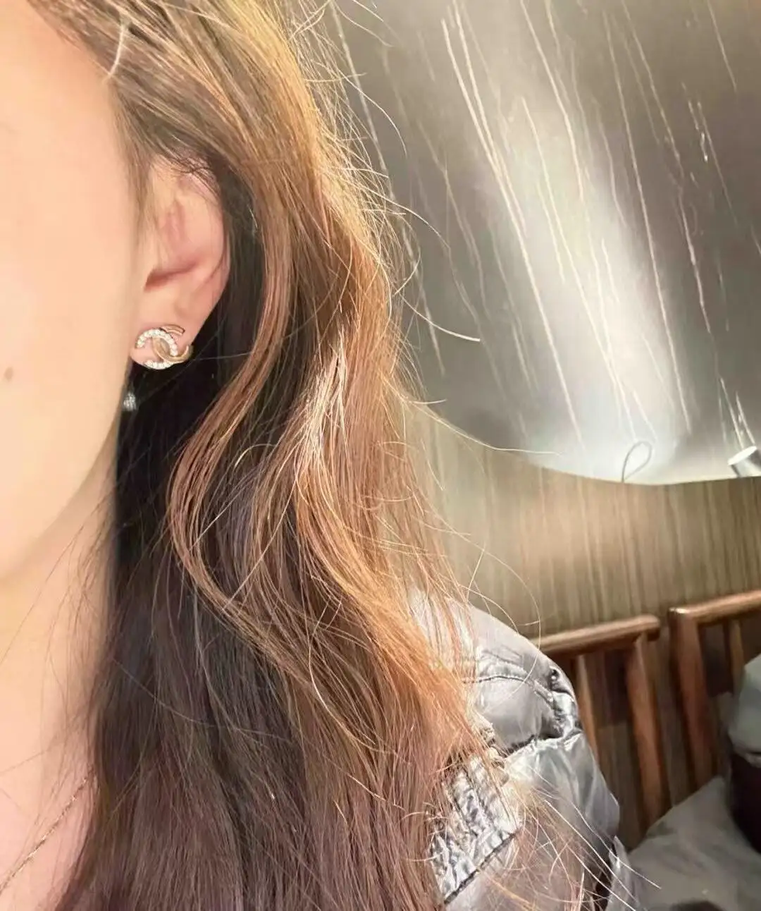 Crystal-Embellished Double C Stud Earrings D13517065 — view 9