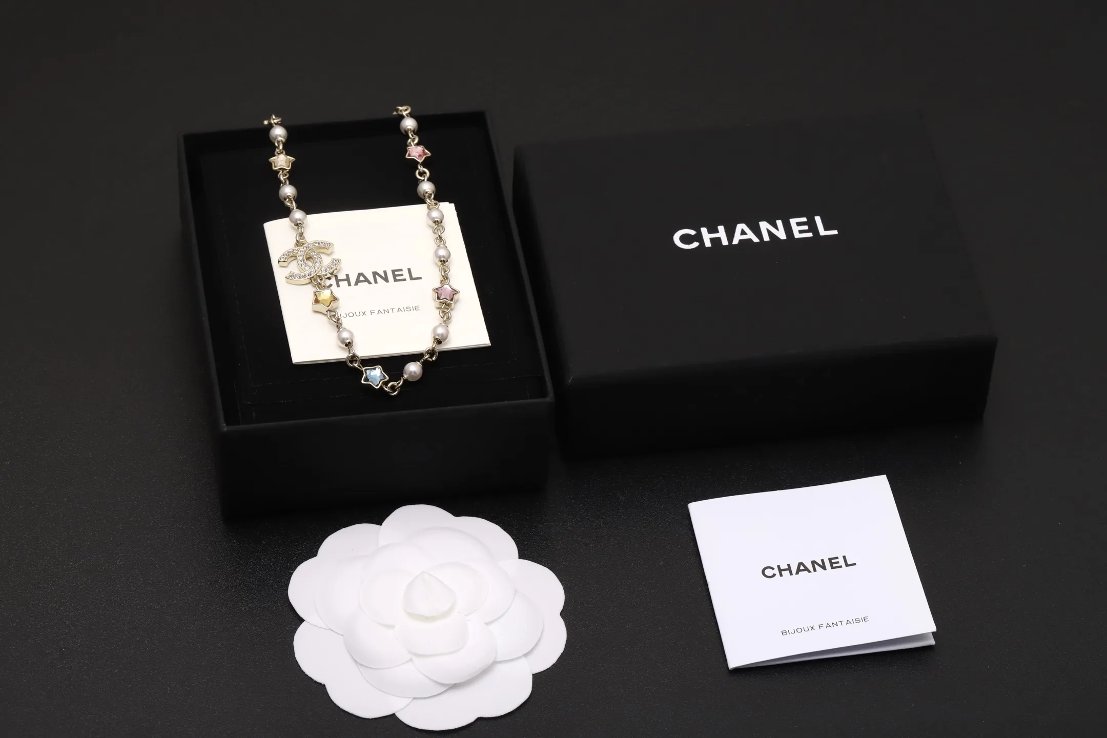 CC Star and Faux Pearl Crystal Necklace D18517302