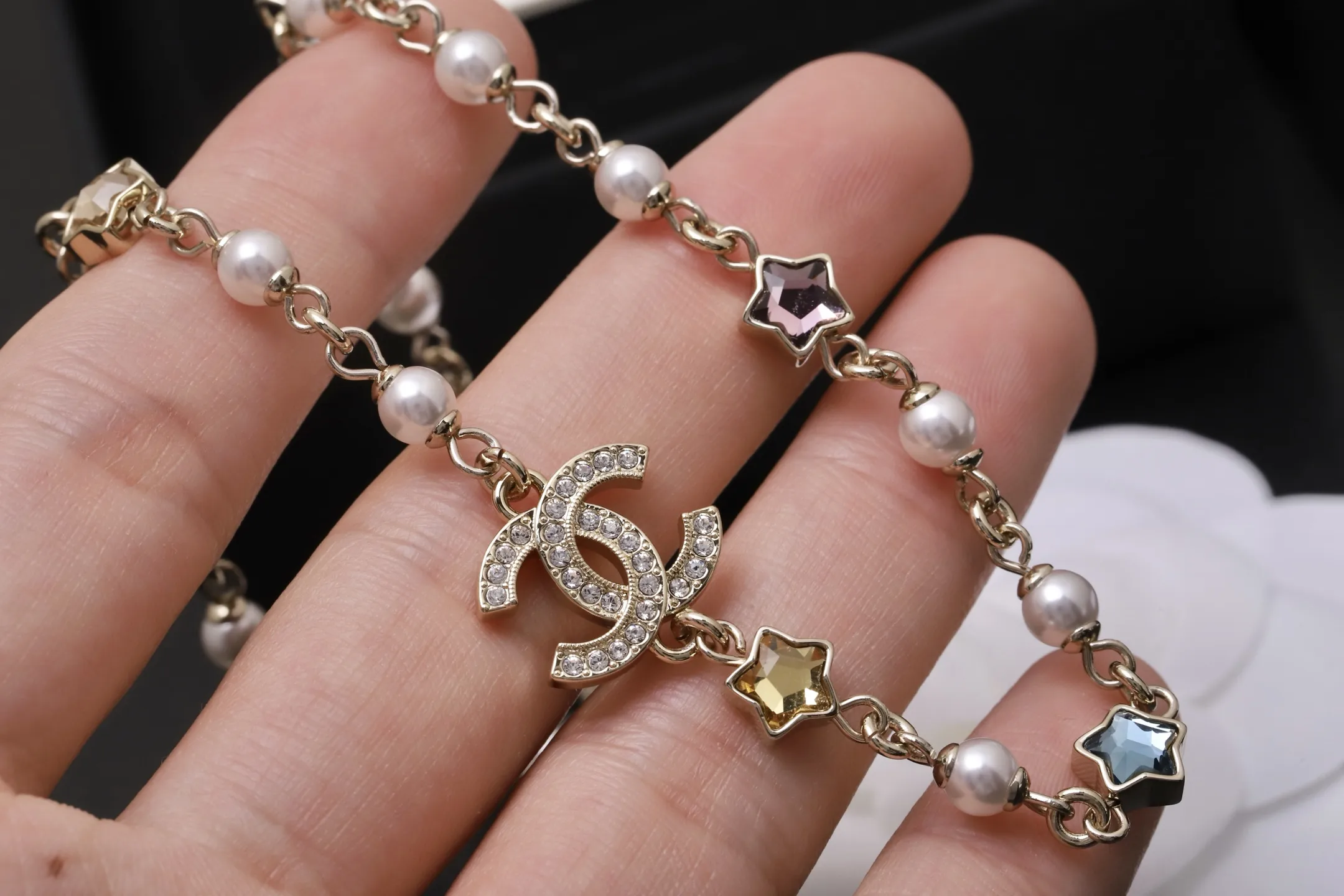 CC Star and Faux Pearl Crystal Necklace D18517302 — view 4