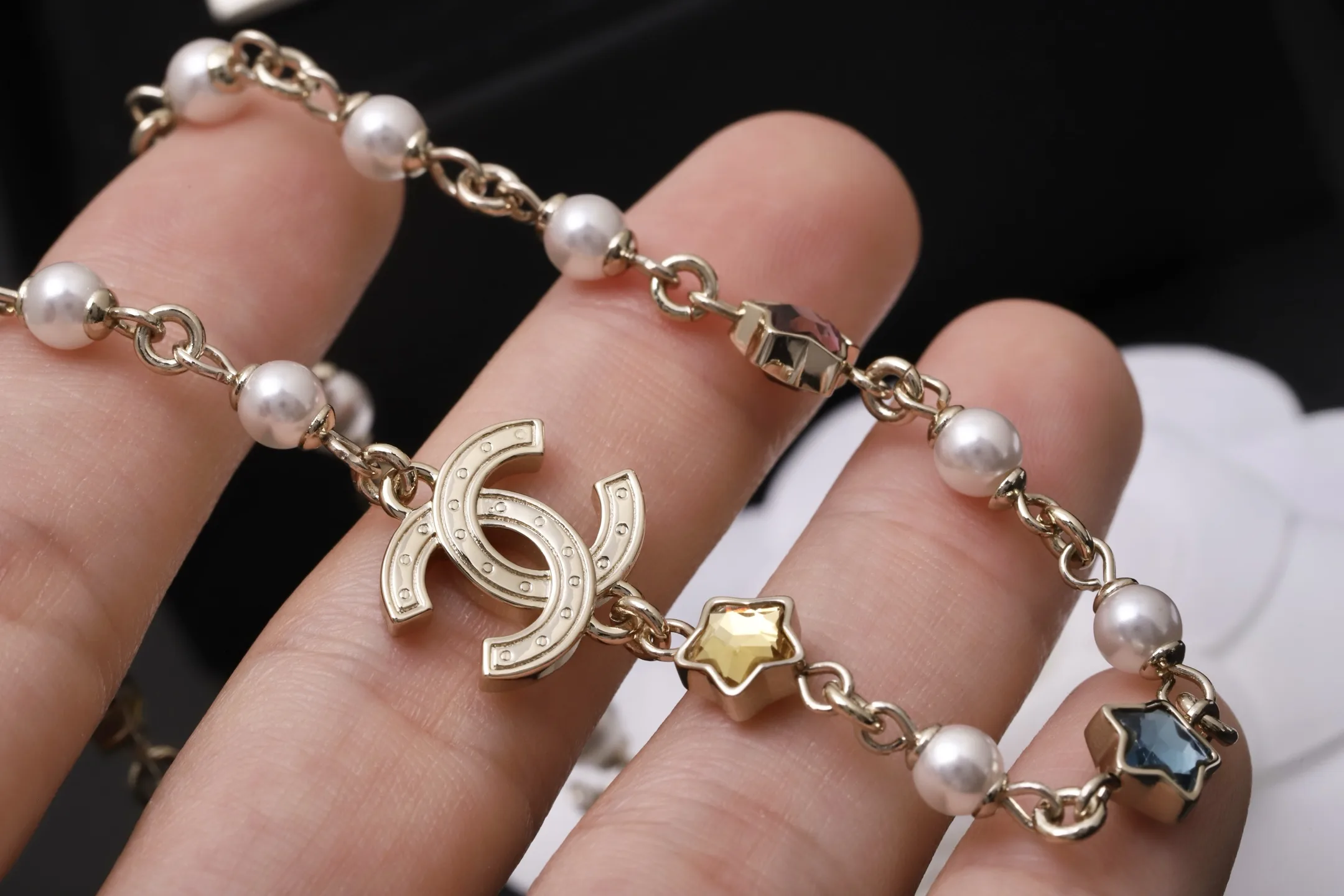 CC Star and Faux Pearl Crystal Necklace D18517302 — view 5