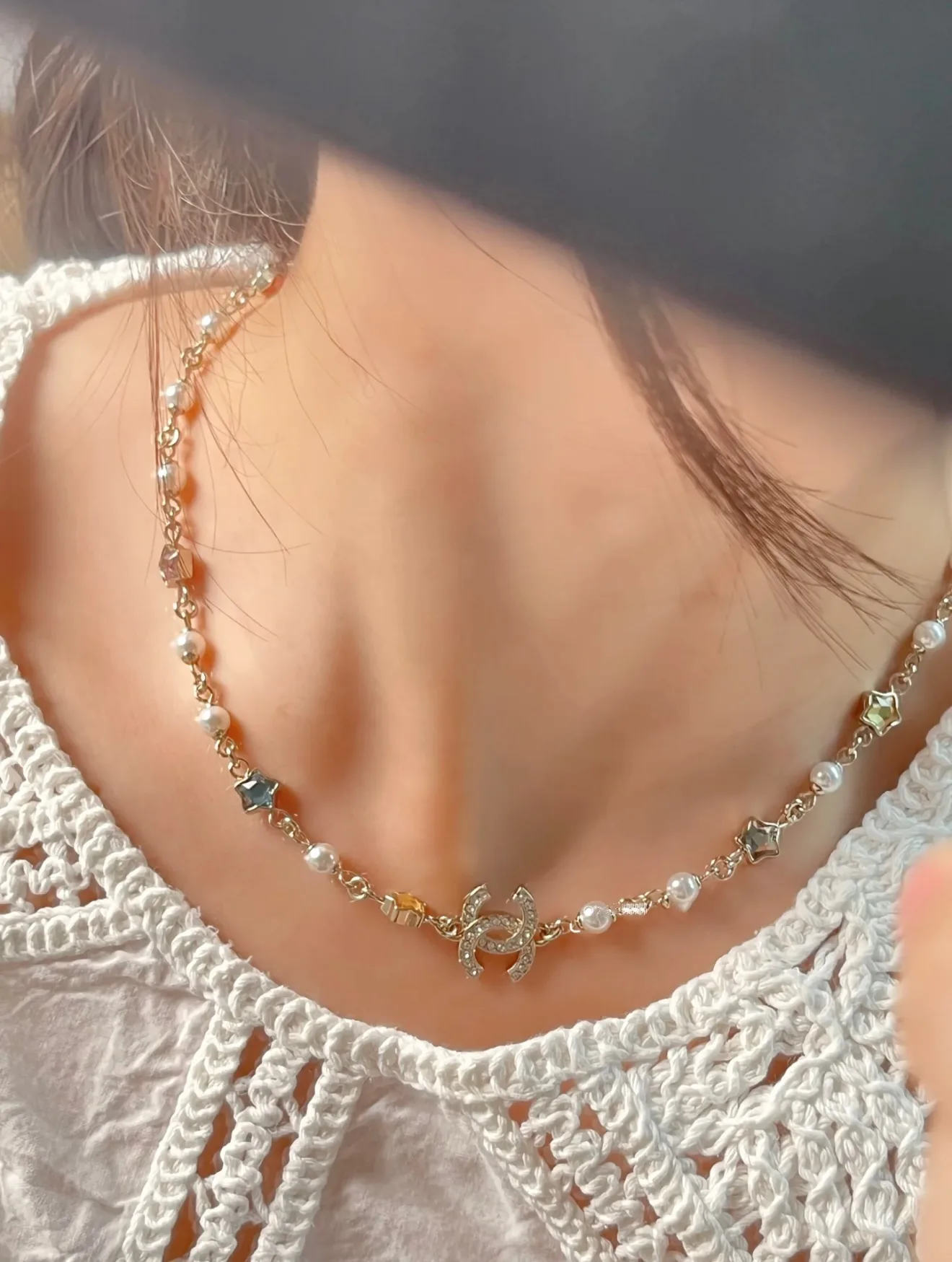 CC Star and Faux Pearl Crystal Necklace D18517302 — view 9
