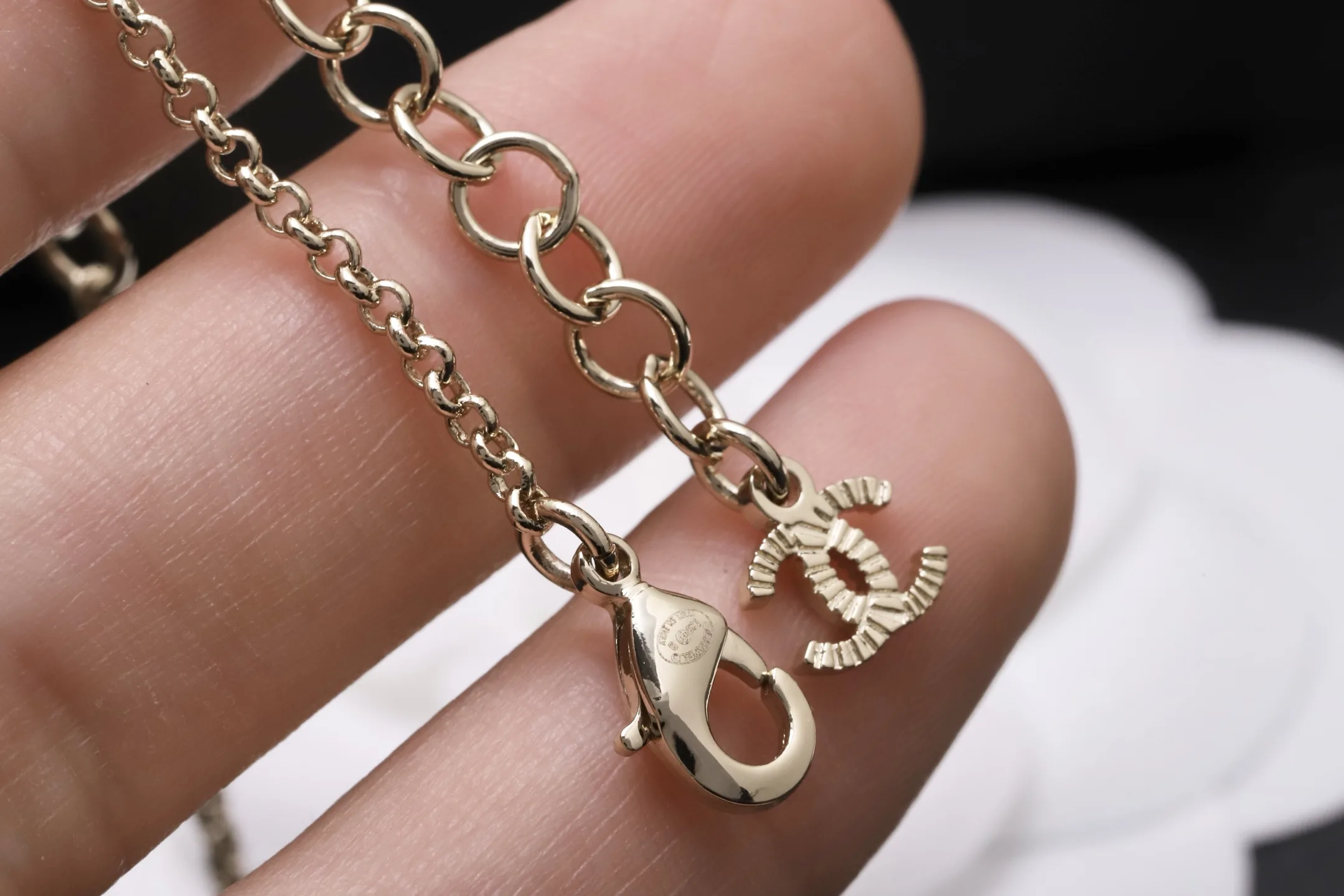 Heart Crystal and Double C Tassel Necklace D14017328 — view 3