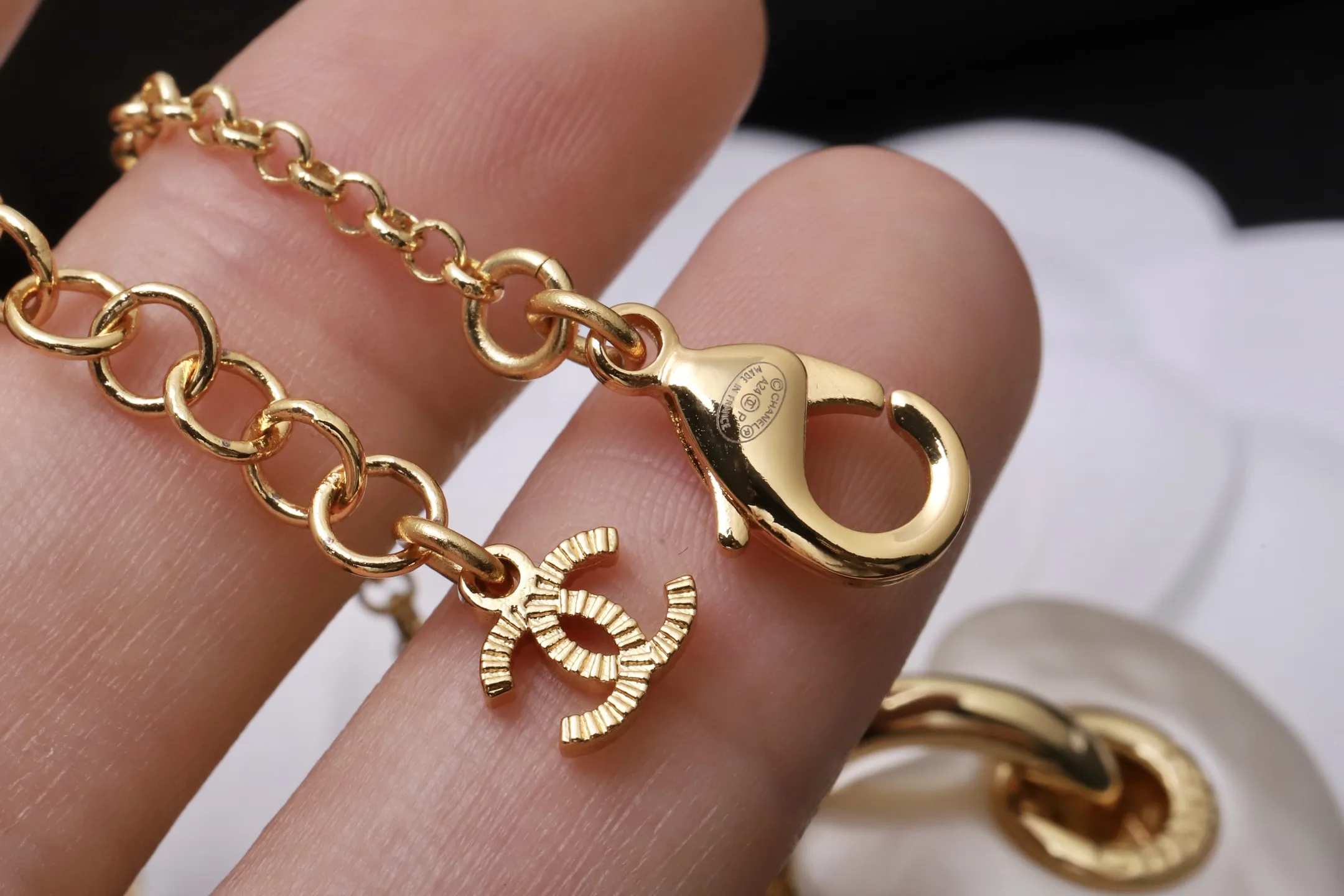 CC Heart Pendant Necklace (Gold-Plated Brass) D15017532 — view 6