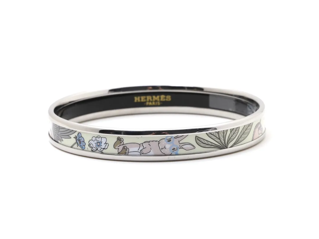 Tea for Two Rabbit Enamel Bangle (Gold-Plated Brass) D19517050