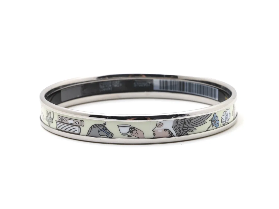 Tea for Two Rabbit Enamel Bangle (Gold-Plated Brass) D19517050 — view 3