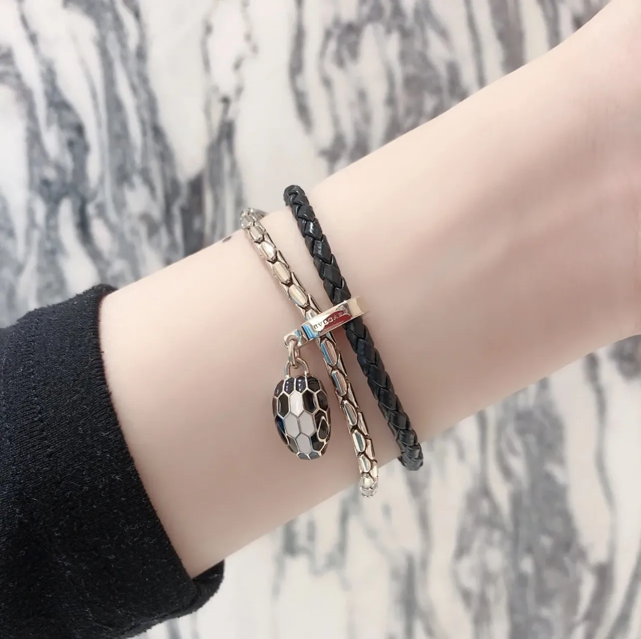 Serpenti Forever Braided Leather Double Bracelet D19517692 — view 7