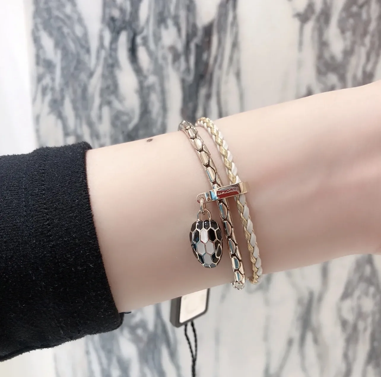 Serpenti Forever Braided Leather Double Bracelet D19517692 — view 8
