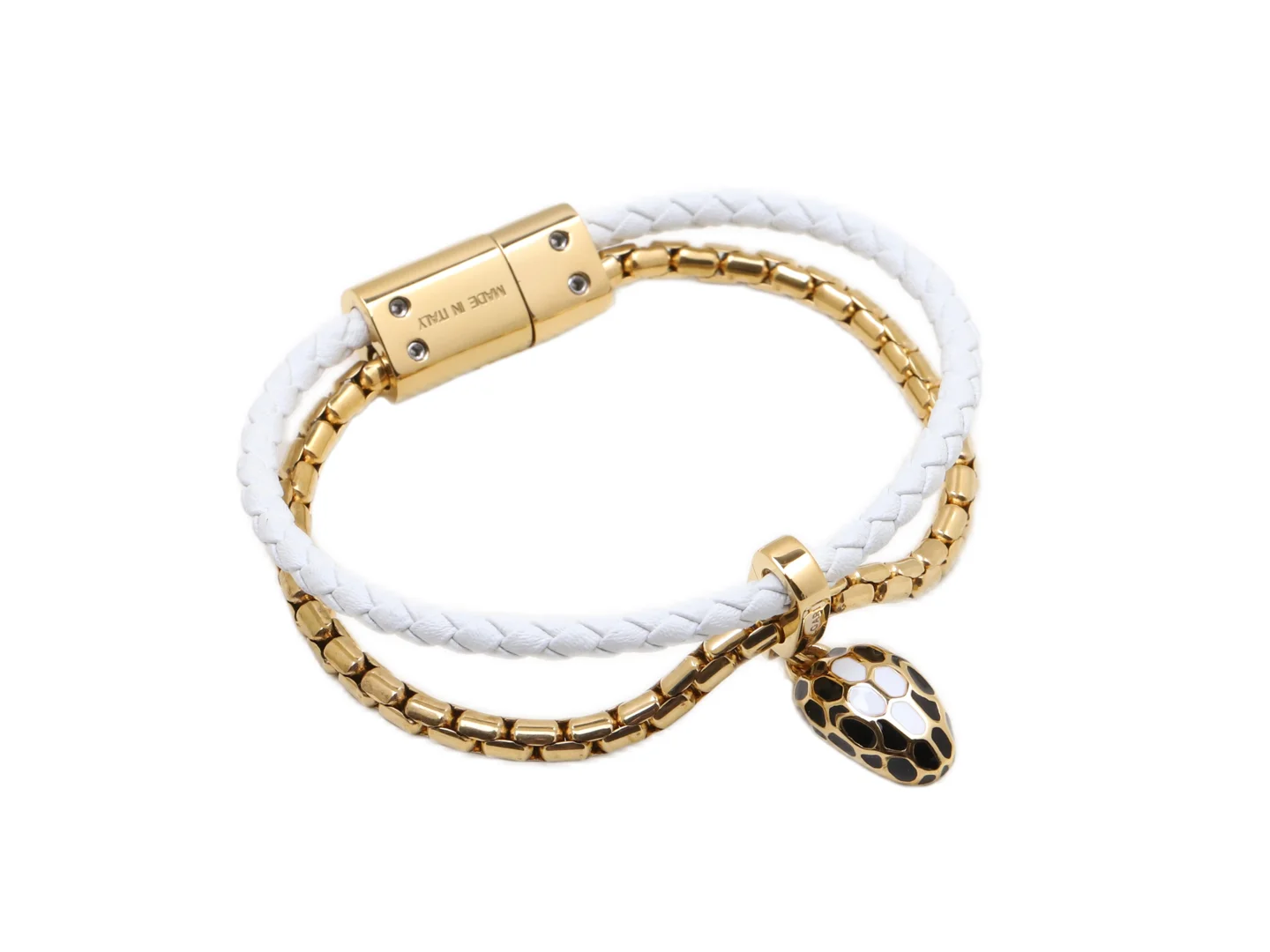 Serpenti Forever Double-Strand Braided Leather Bracelet D19517694